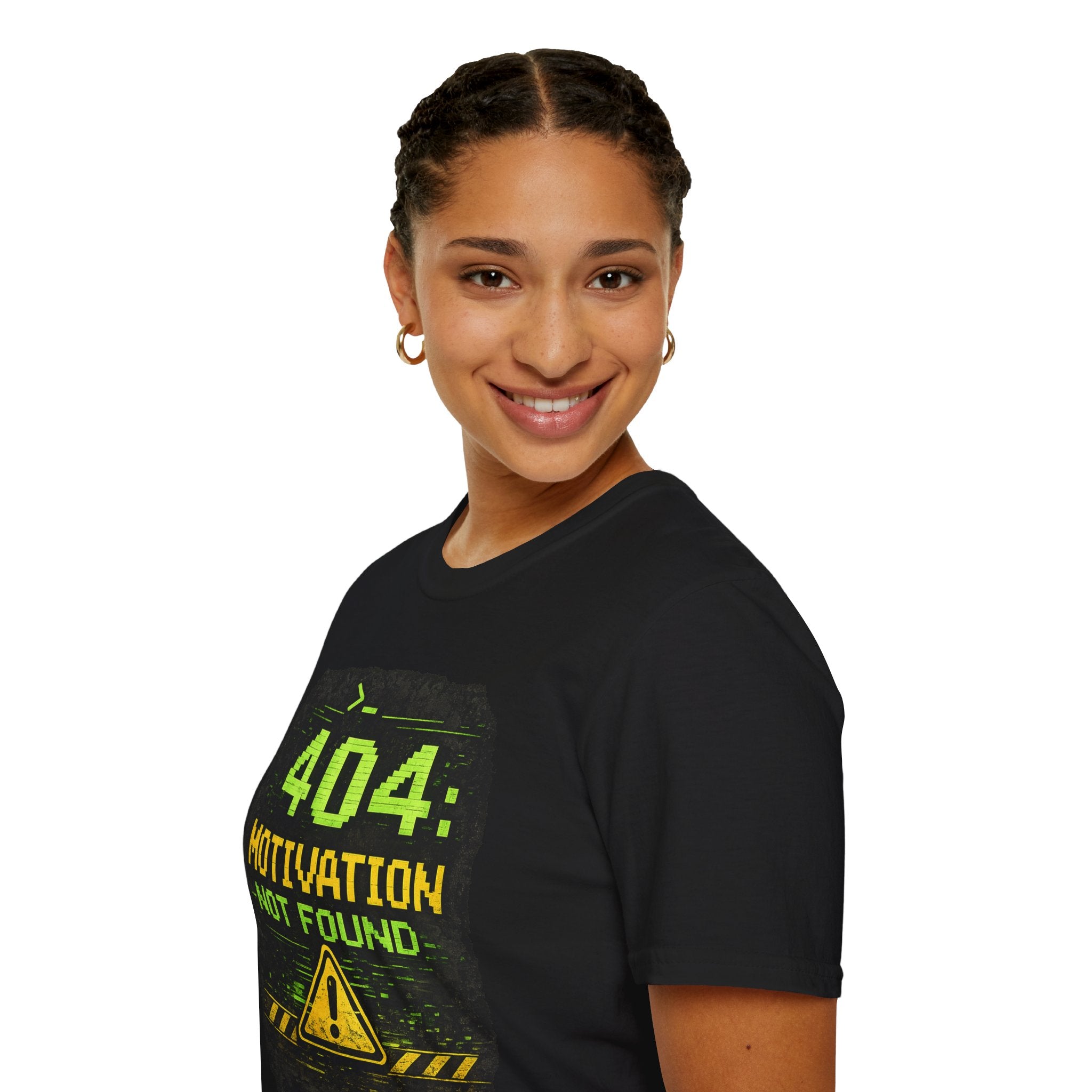 "404: Motivation Not Found" Funny IT Graphic Tee- Tech Humor T-Shirt