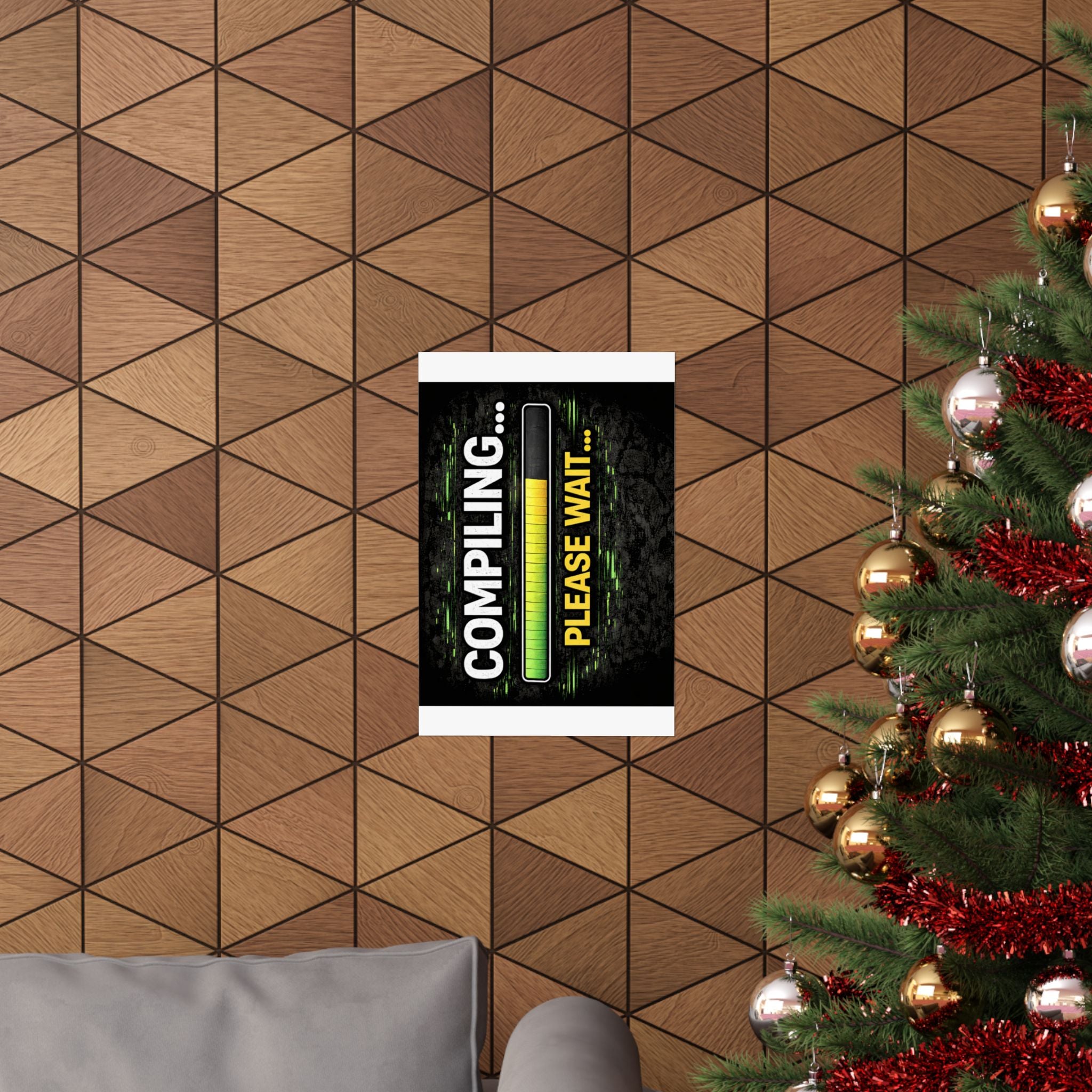 "Compiling... Please Wait" Tech Geek Humor Funny IT Matte Vertical Posters