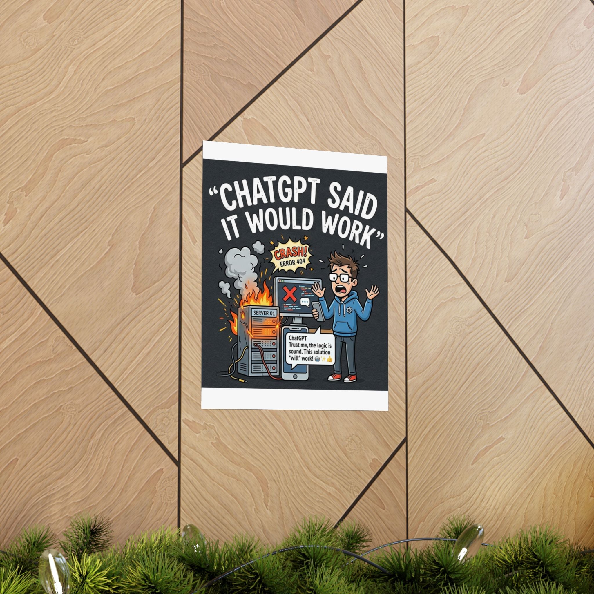 "ChatGPT Said It Would Work" Tech Humor Funny IT Matte Vertical Poster