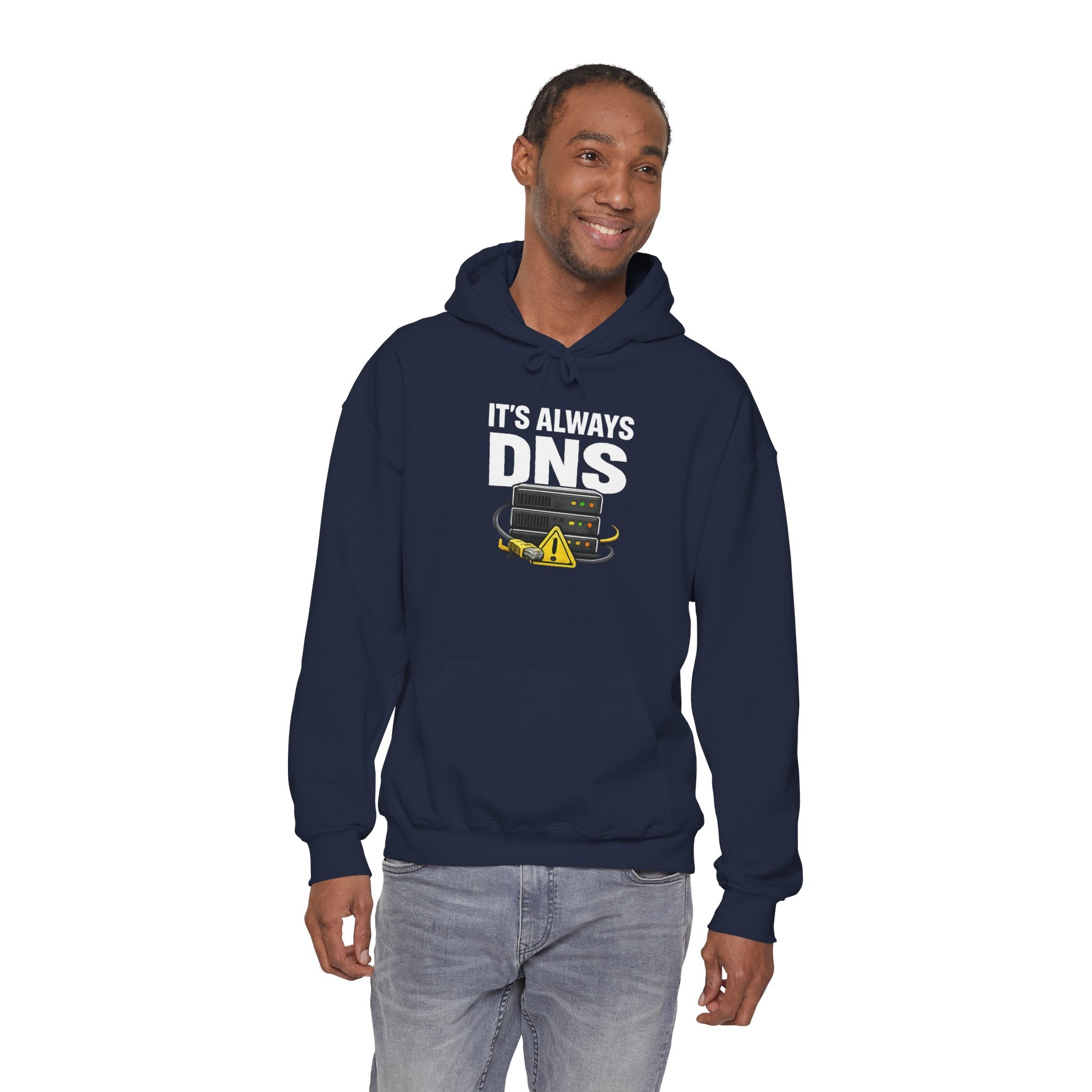 "It's Always DNS" Tech Humor Unisex Heavy Blend™ Hoodie