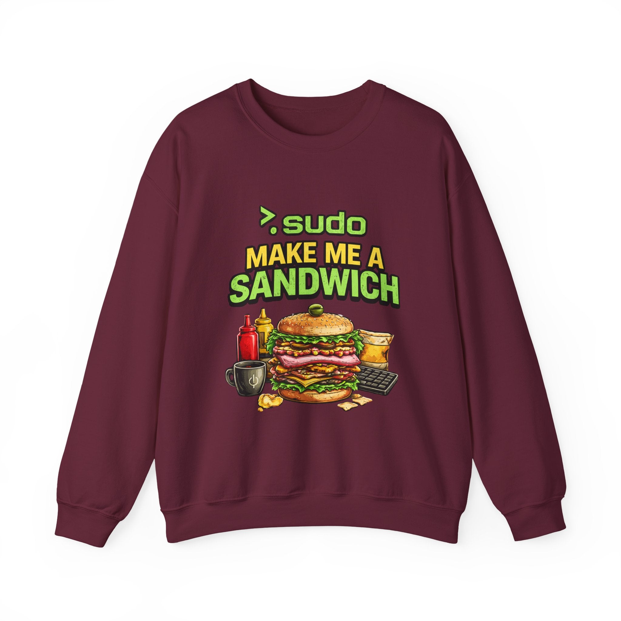 Sweatshirt — ">sudo Make Me a Sandwich" Funny Linux Programmer Crewneck