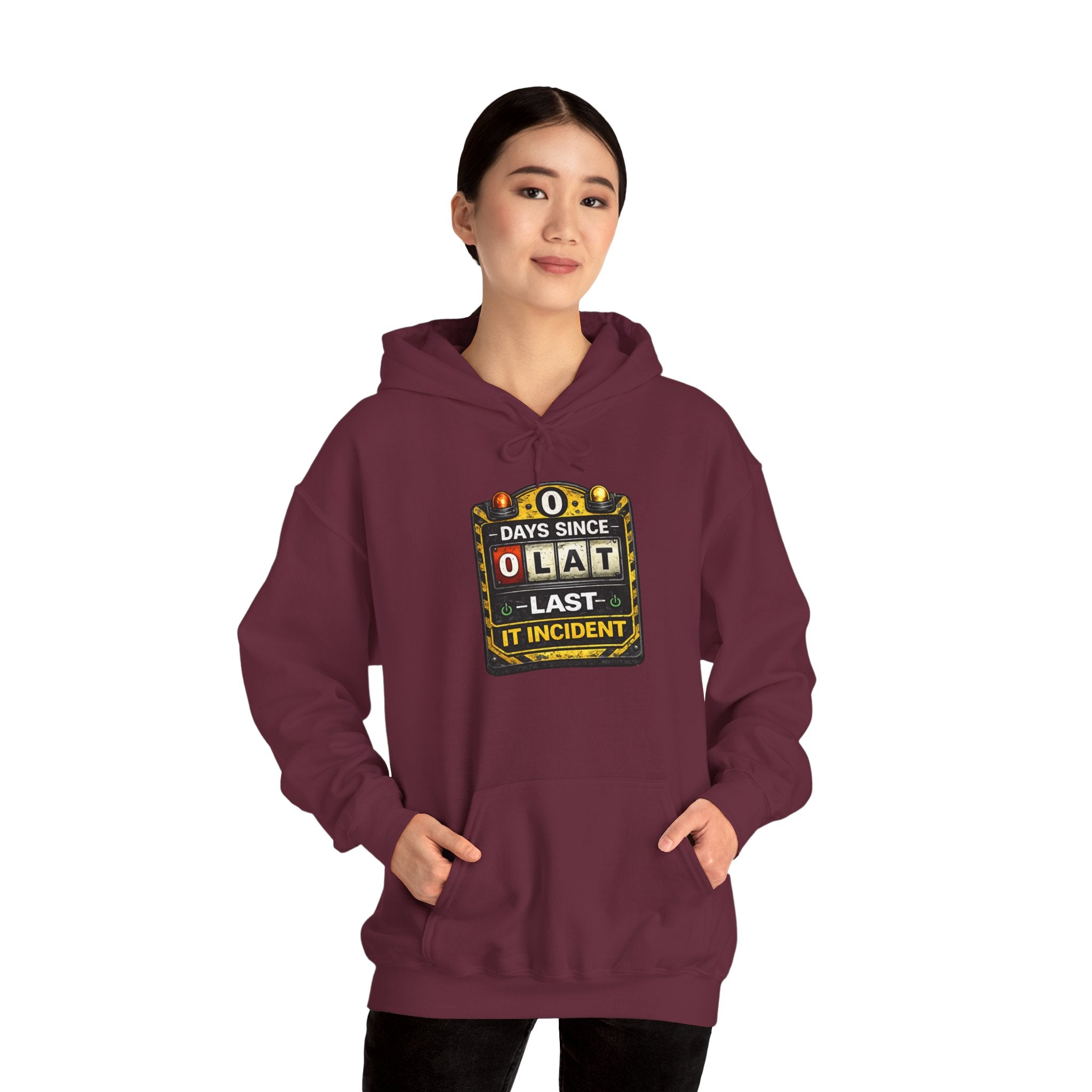 "0 Days Since Last IT Incident" Tech Humor Unisex Heavy Blend™ Hoodie
