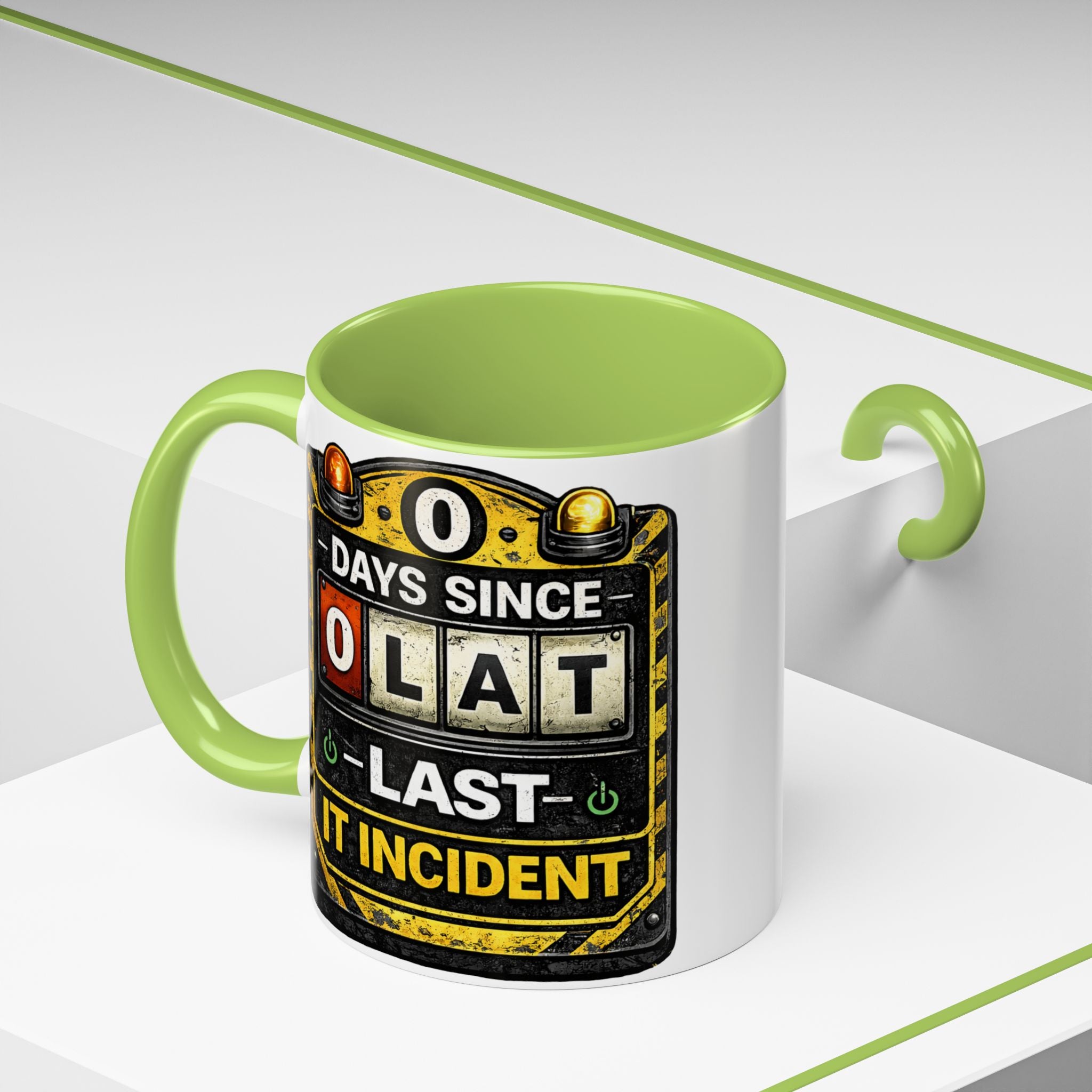 "0 Days Since Last IT Incident" IT Humor Accent Coffee Mug (11, 15oz)