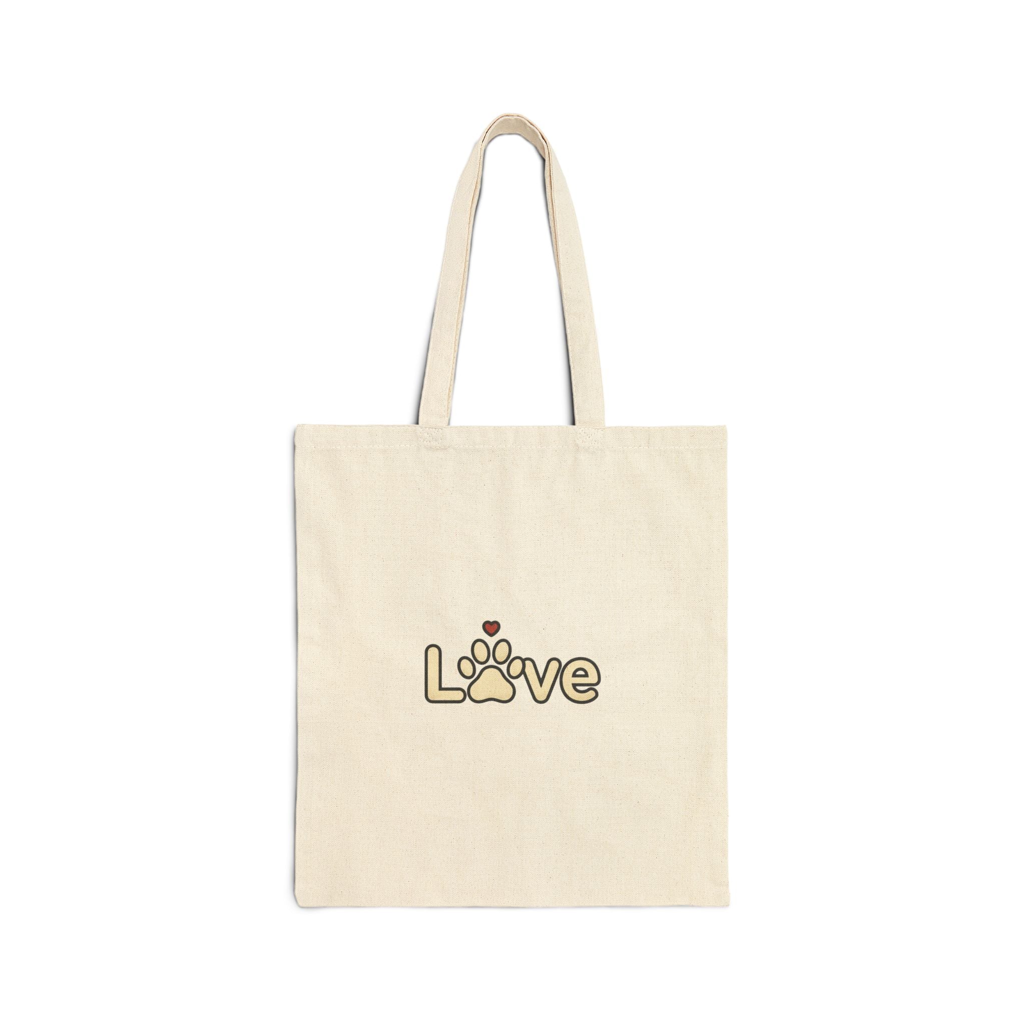 Love Paw Design | Dog Mom, Rescue Pride, Fur Baby Canvas Tote Bag