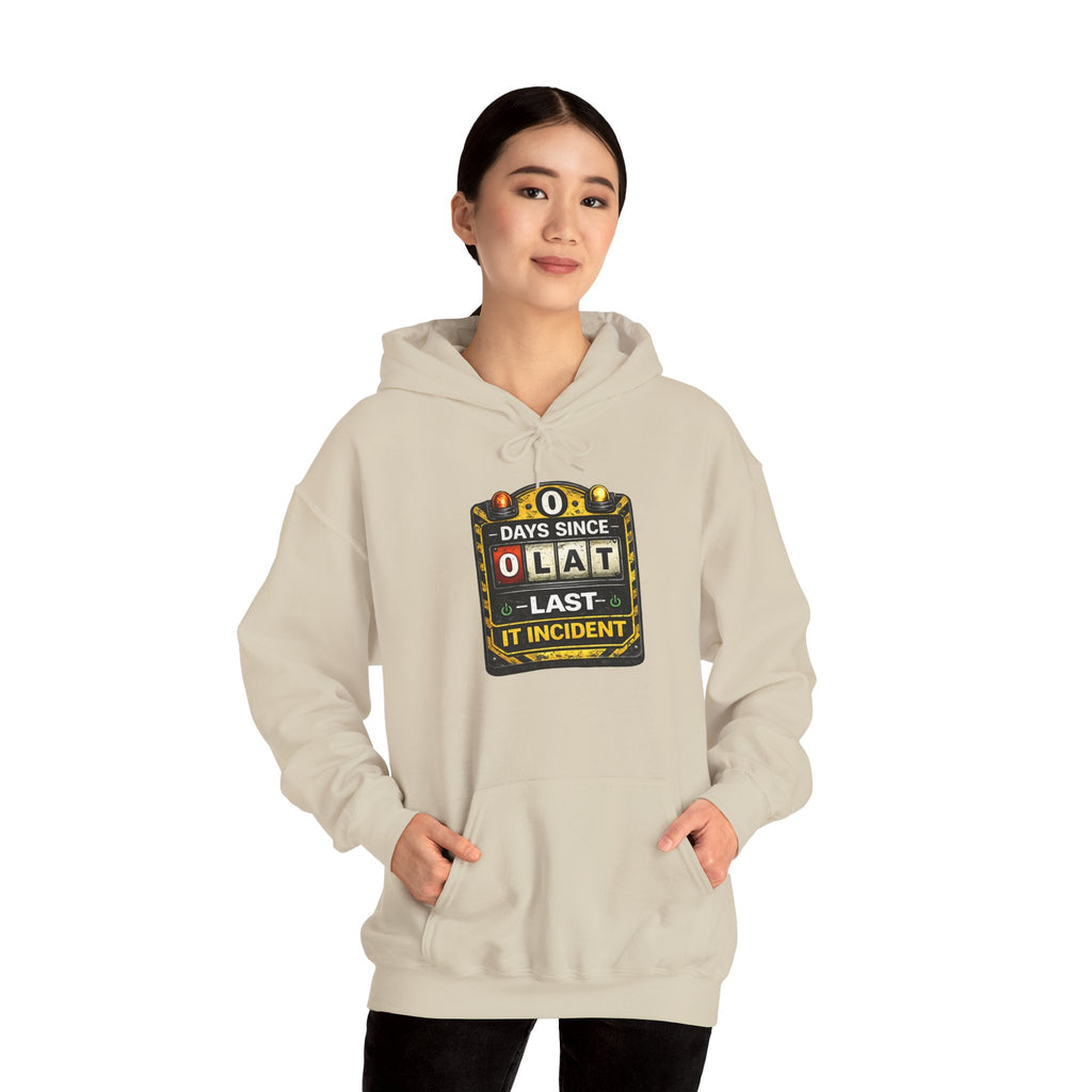 "0 Days Since Last IT Incident" Tech Humor Unisex Heavy Blend™ Hoodie