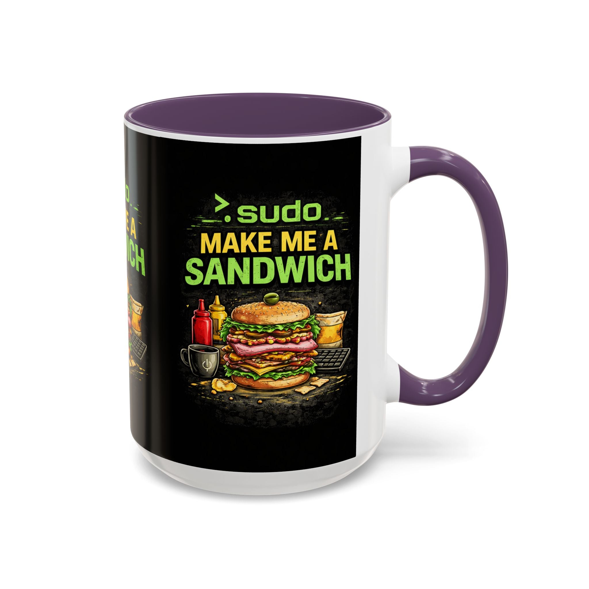 ">. Sudo Make Me a Sandwich" IT Humor Accent Coffee Mug (11, 15oz)