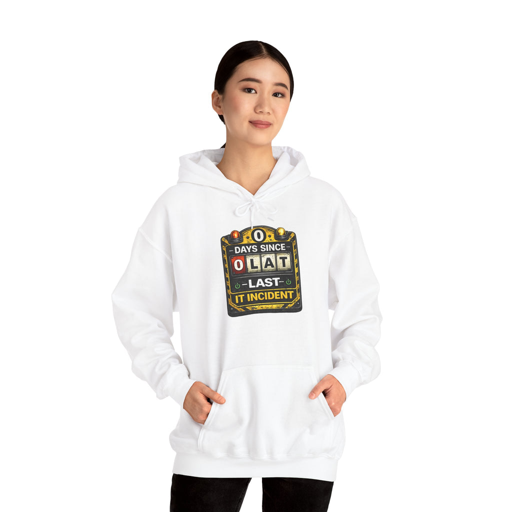 "0 Days Since Last IT Incident" Tech Humor Unisex Heavy Blend™ Hoodie