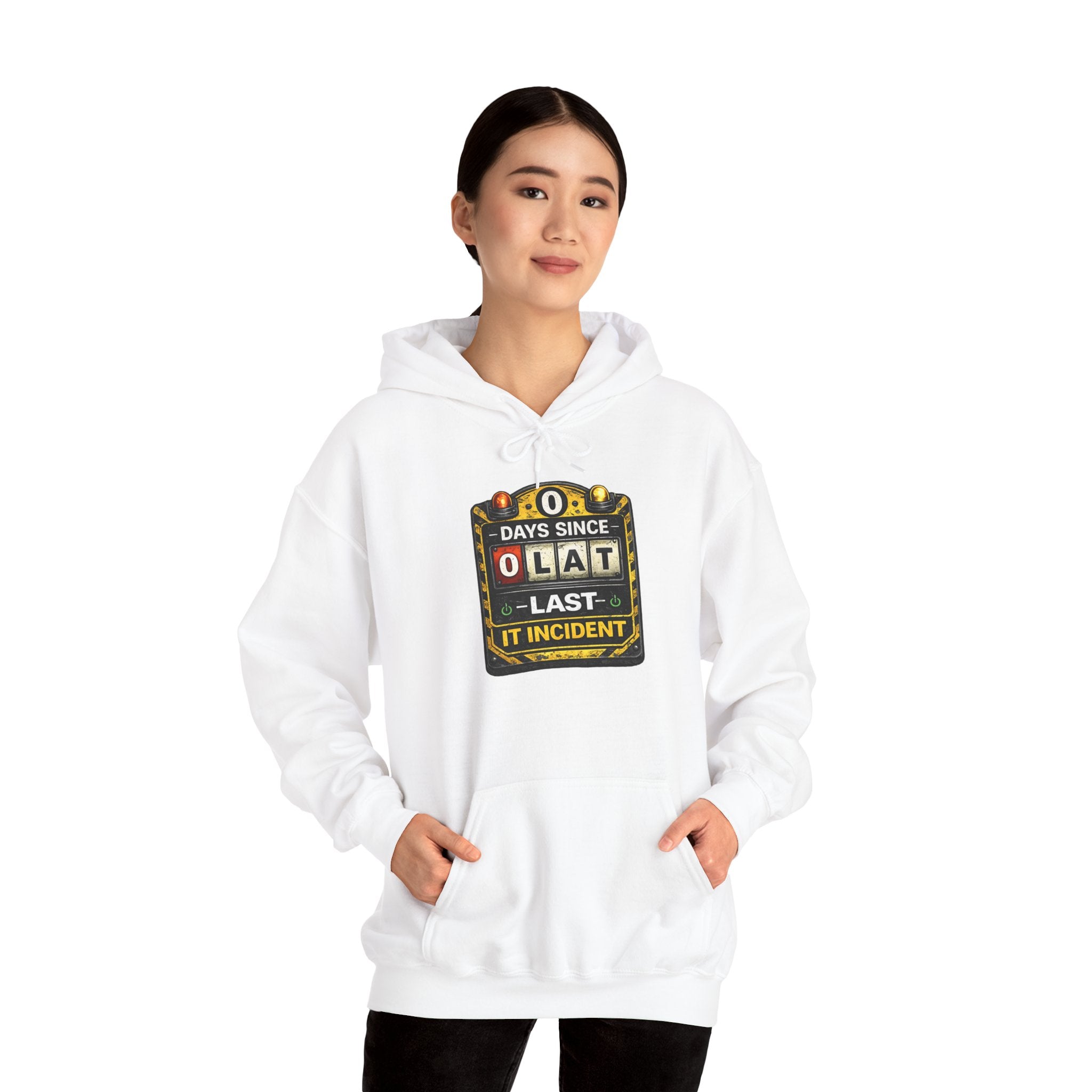 "0 Days Since Last IT Incident" Tech Humor Unisex Heavy Blend™ Hoodie