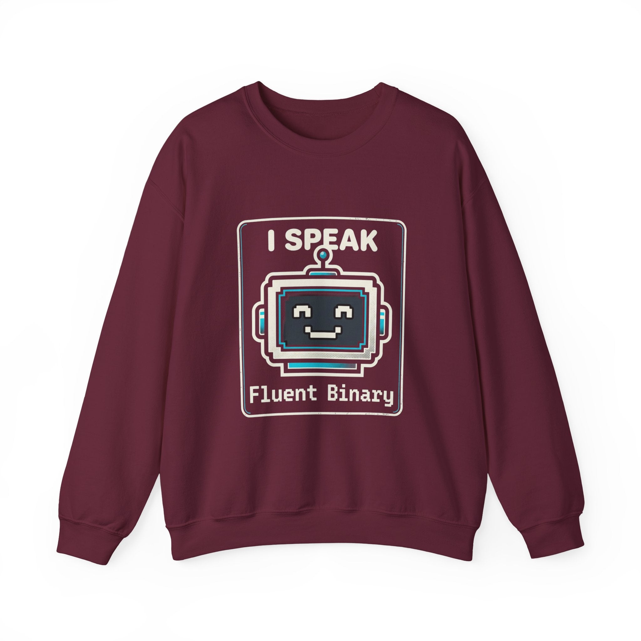 "I Speak Fluent Binary" Funny IT Crewneck Sweatshirt