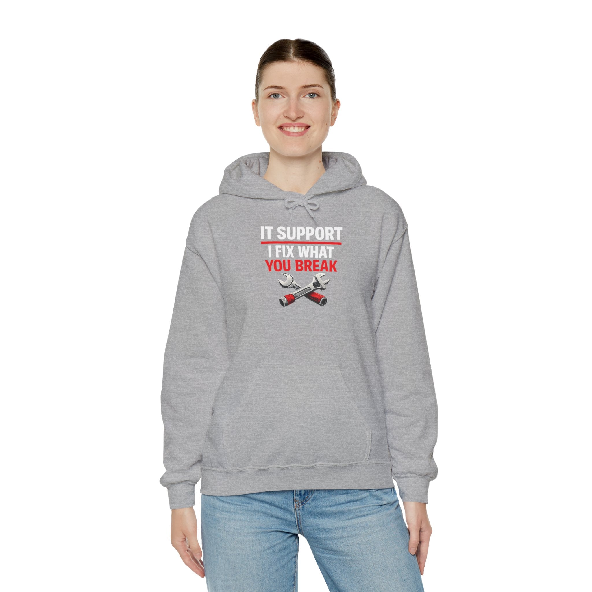 "IT Support: I Fix What You Break" IT Humor Unisex Heavy Blend™ Hoodie