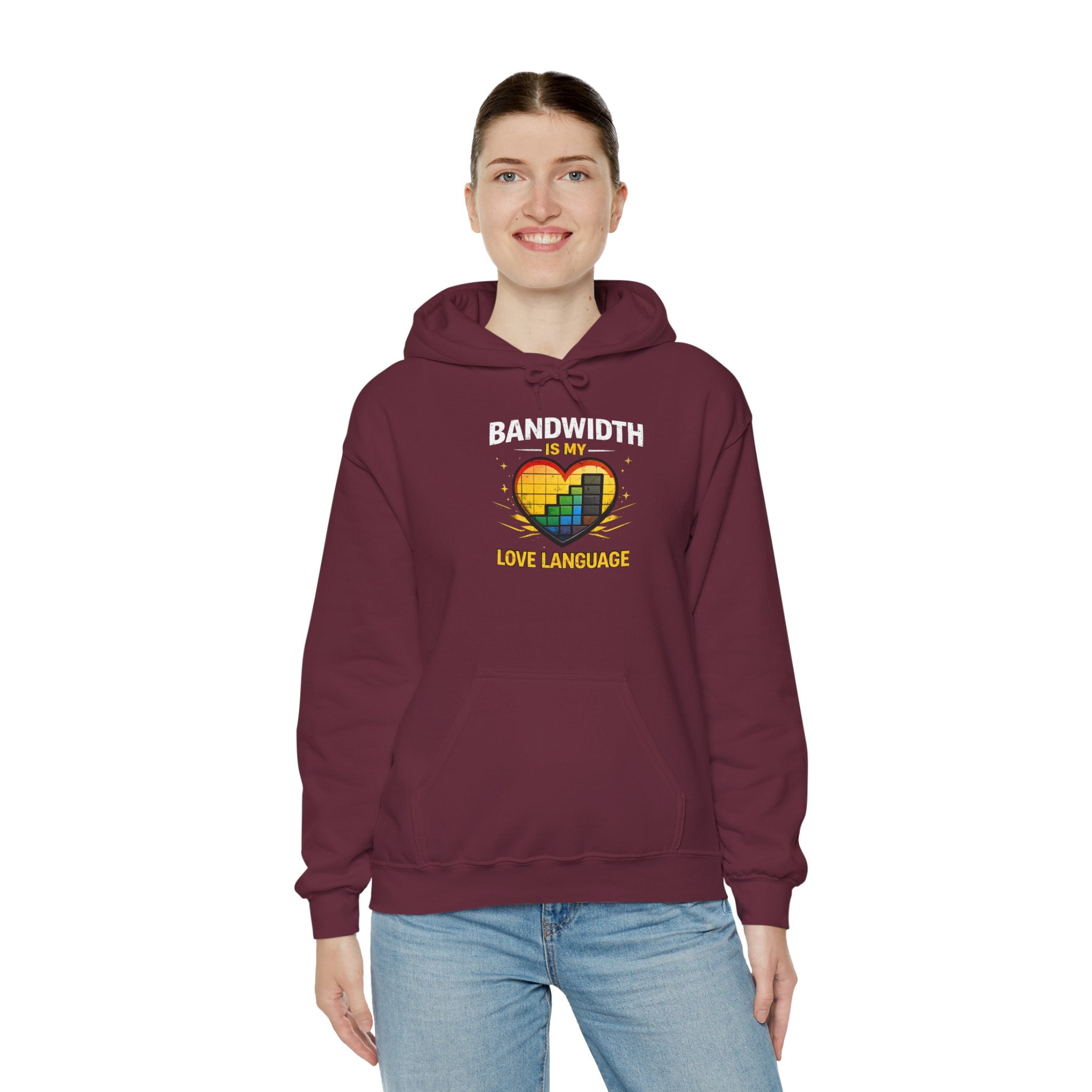 "Bandwidth is my Love Language" Tech Humor Unisex Heavy Blend™ Hoodie