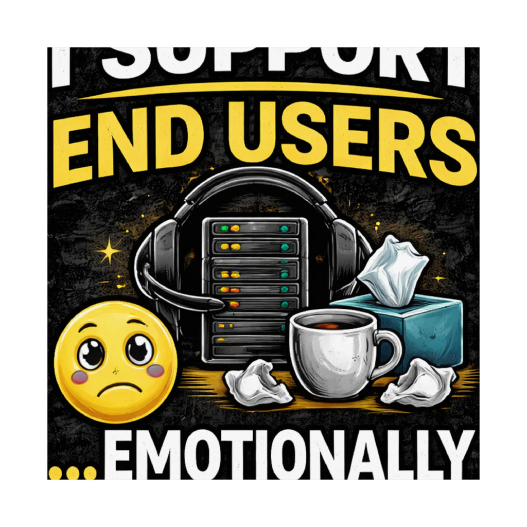 "I Support End Users.... Emotionally" Tech Humor Funny IT Matte Vertical Posters