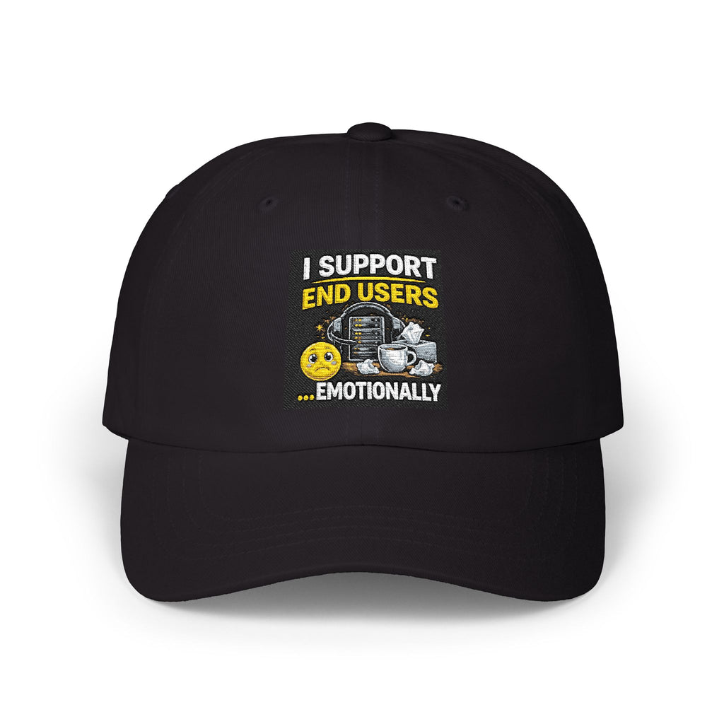 "I Support End Users.... Emotionally" Tech Humor Funny IT Baseball Hat/Cap