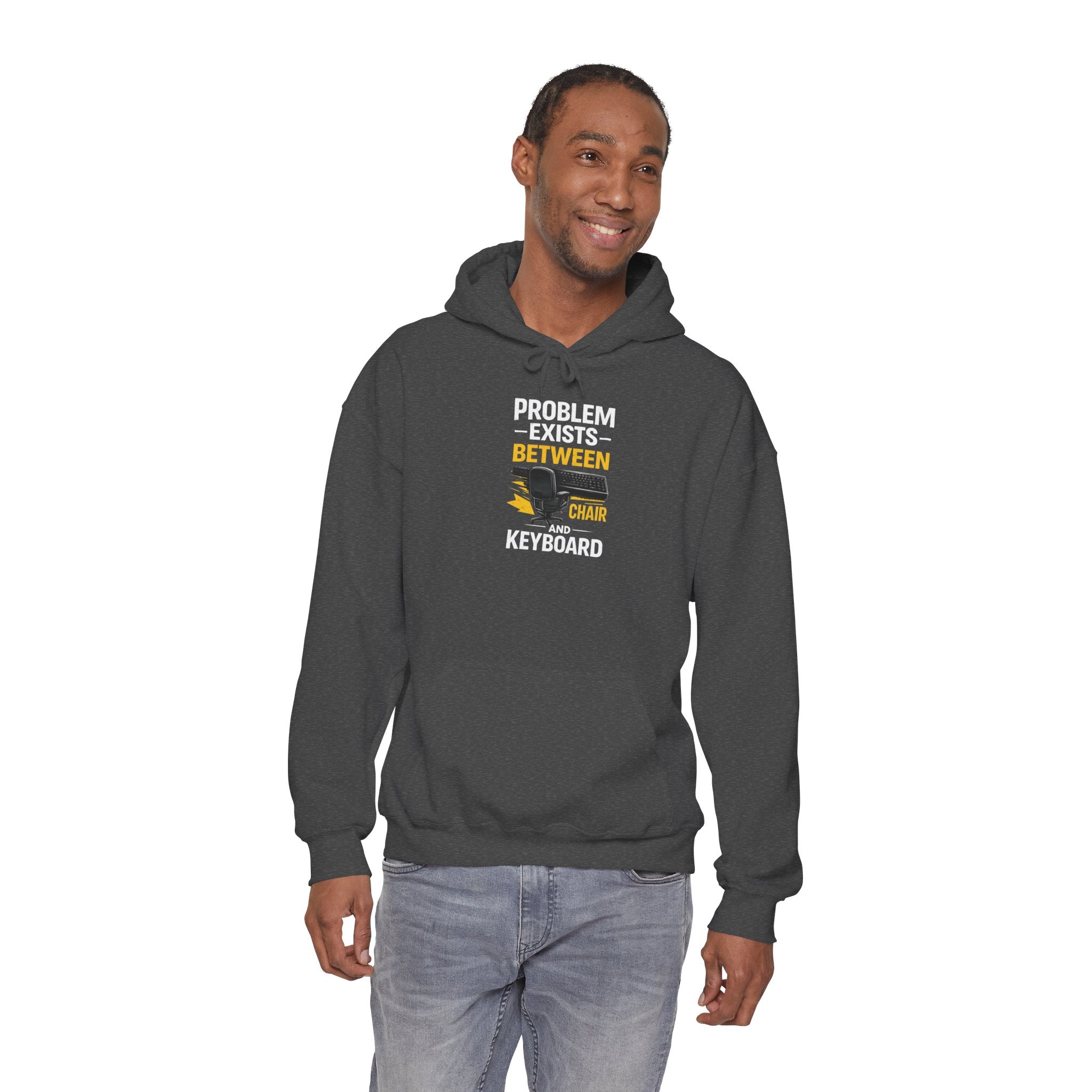 "Problem Exists Between Chair and Keyboard" — Funny IT Programmer Hoodie