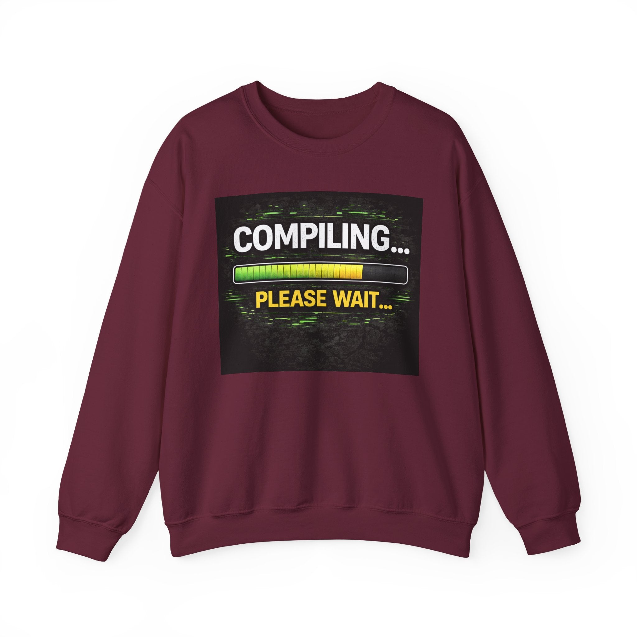 "Compiling... Please Wait" Tech Humor Crewneck Sweatshirt
