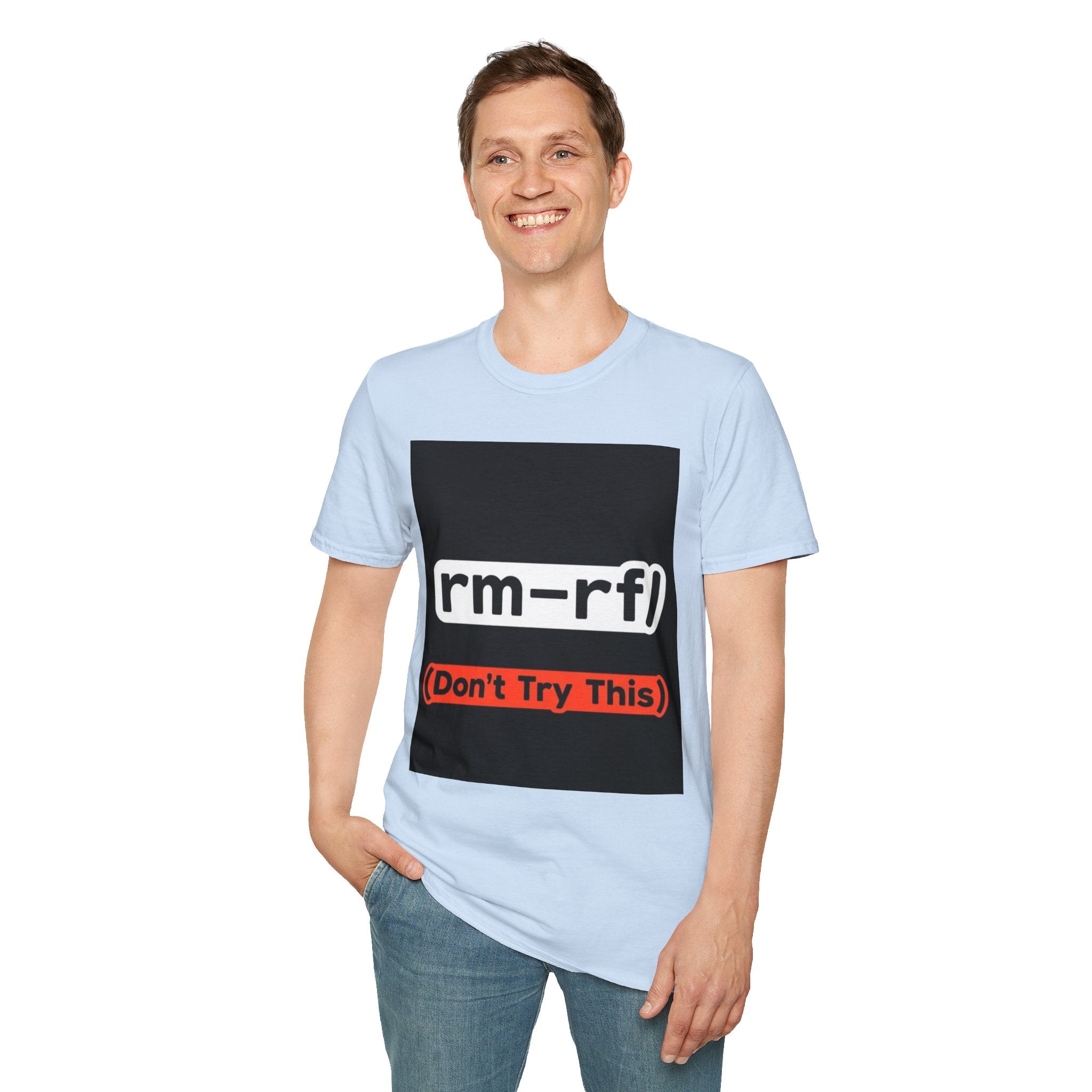 "rm -rf/ (Don't Try This)" Funny IT T-Shirt Hacker Tech Humor Command Tee
