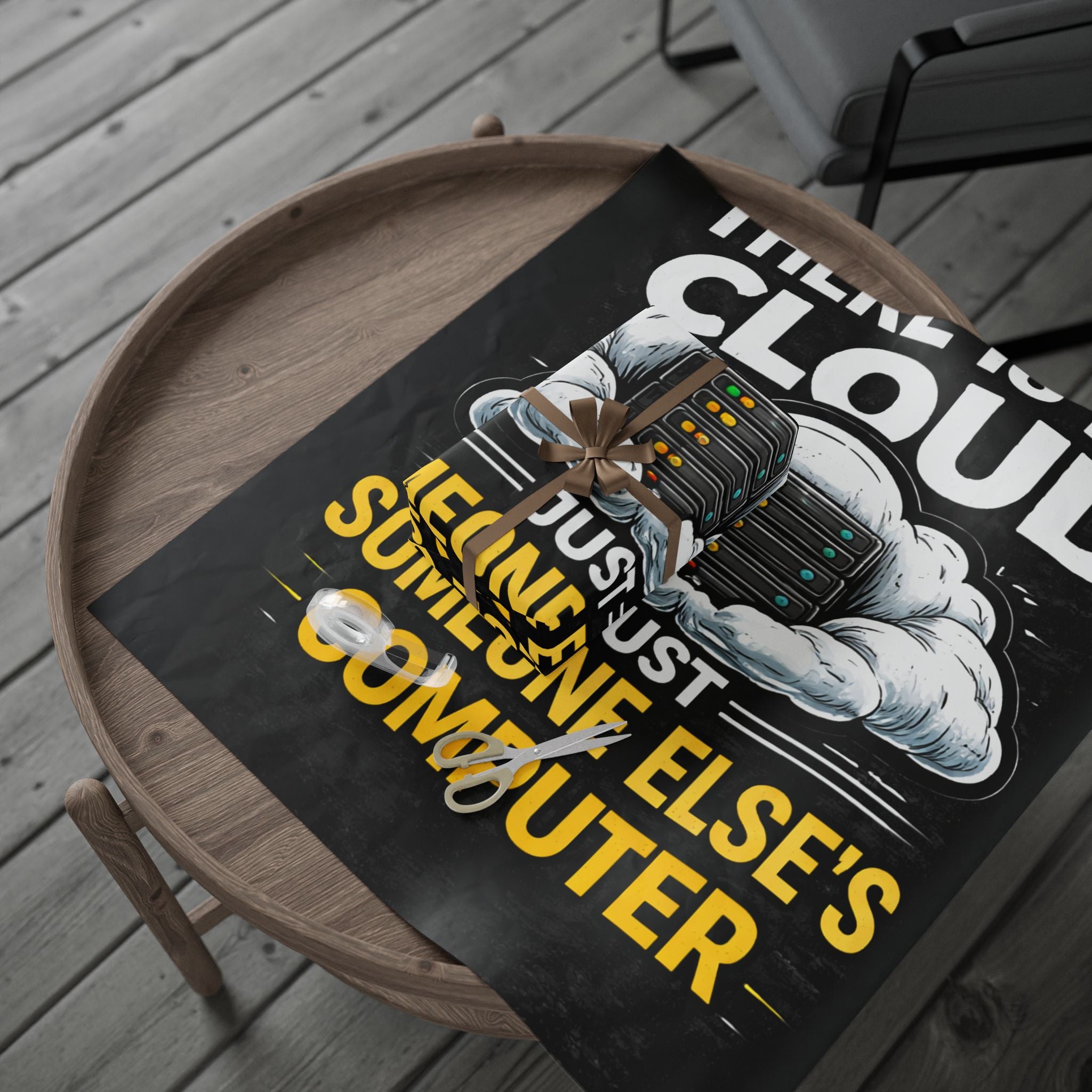 "There Is No Cloud, Just Someone Else's Computer" Funny IT Gift Wrap Tech Humor Wrapping Paper