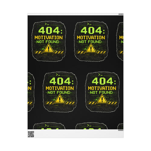 "404 Motivation Not Found" IT Tech Humor Error Pattern Gift Wrap Funny IT Wrapping Paper