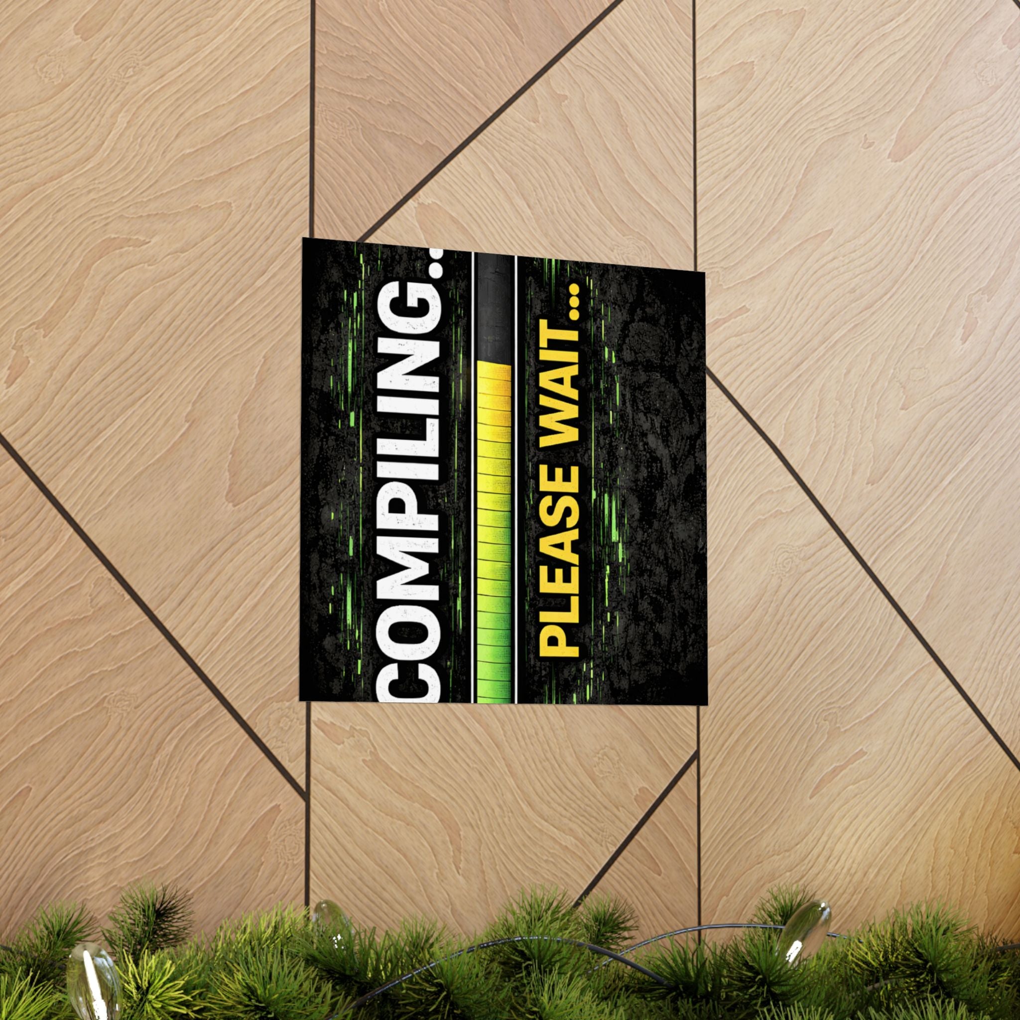 "Compiling... Please Wait" Tech Geek Humor Funny IT Matte Vertical Posters
