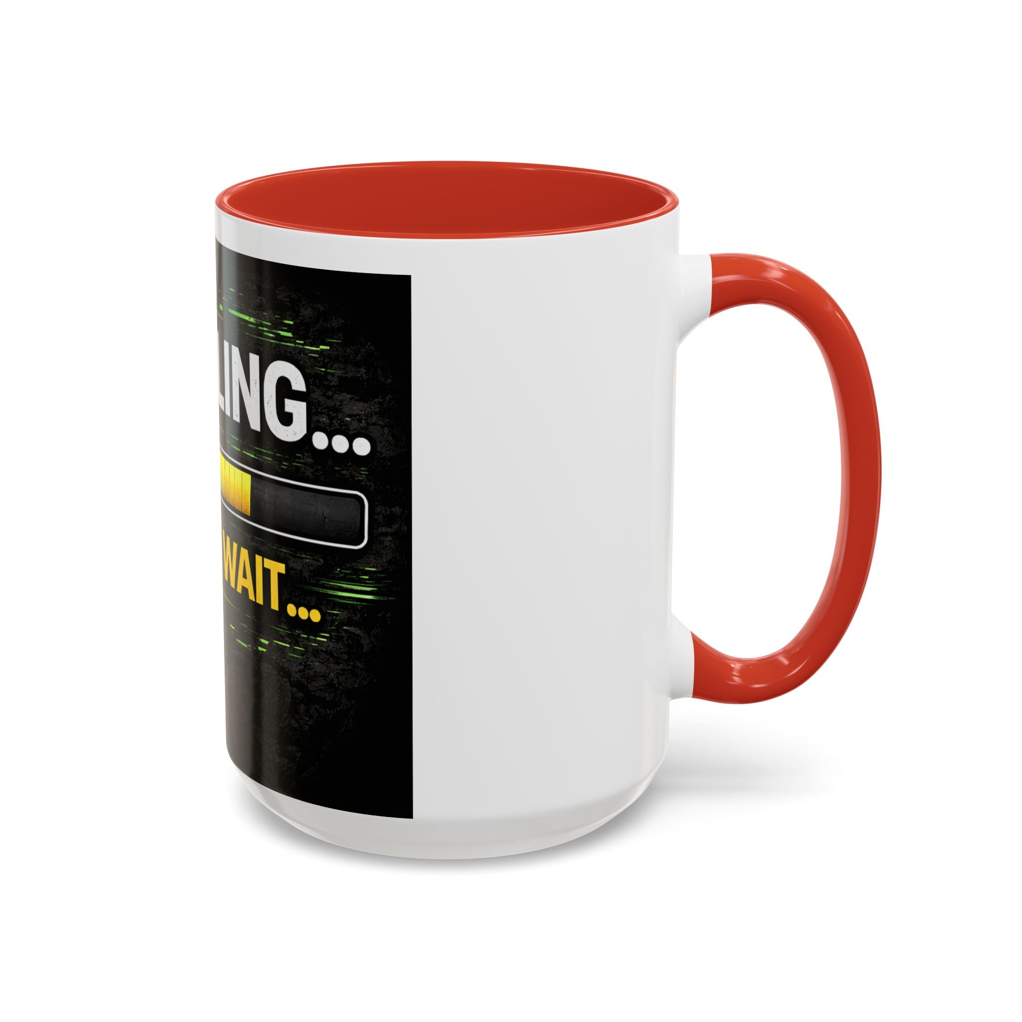 "Compiling, Please Wait" IT Humor Accent Coffee Mug (11, 15oz)