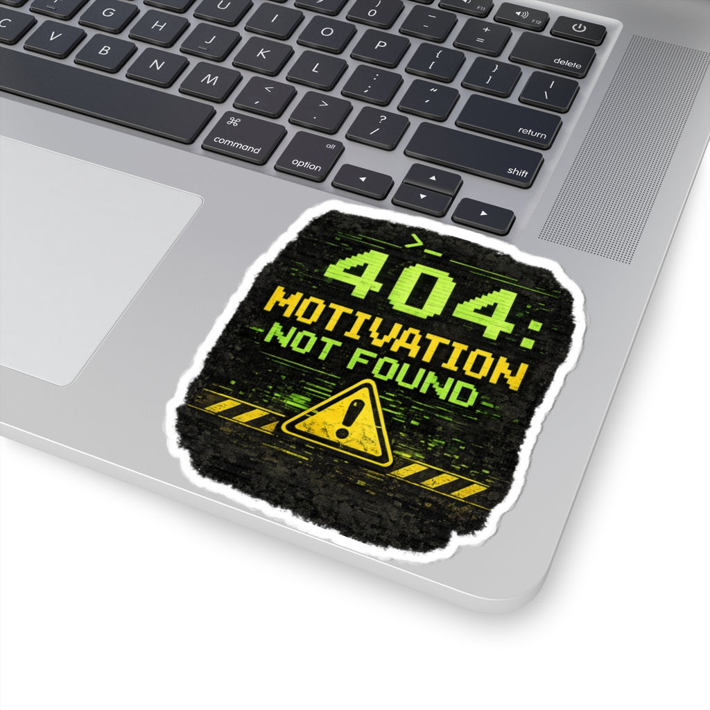 "Error 404 Motivation Not Found" Geek Tech Humor Funny IT Kiss-Cut Stickers