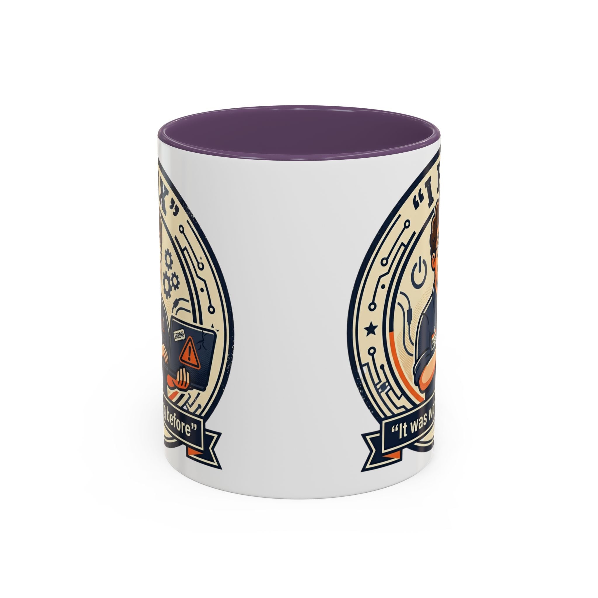 "I Fix: It Was Working Before" IT Humor Accent Coffee Mug (11, 15oz)