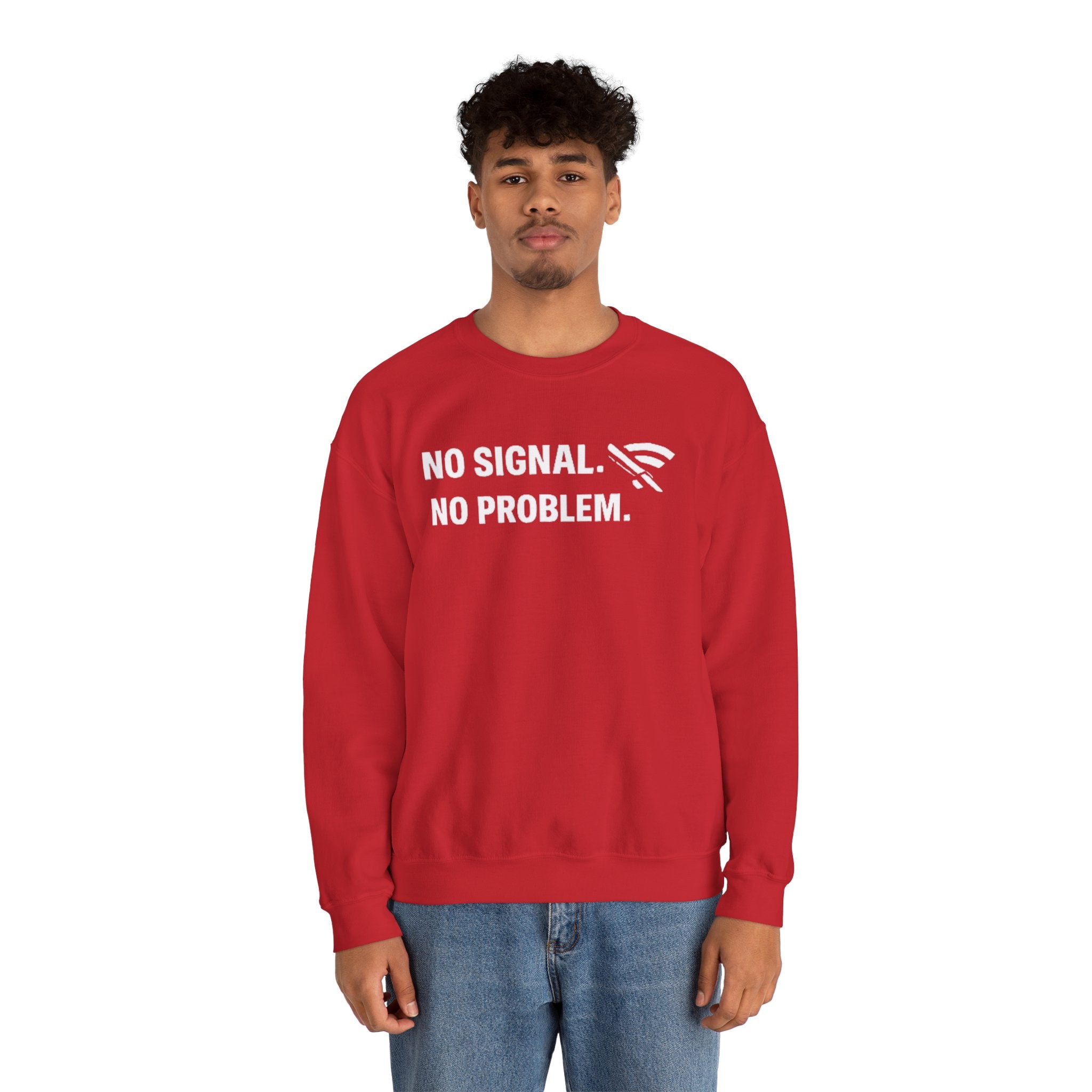 "No Signal, No Problem" Unisex Heavy Blend™ Tech Humor Crewneck Sweatshirt