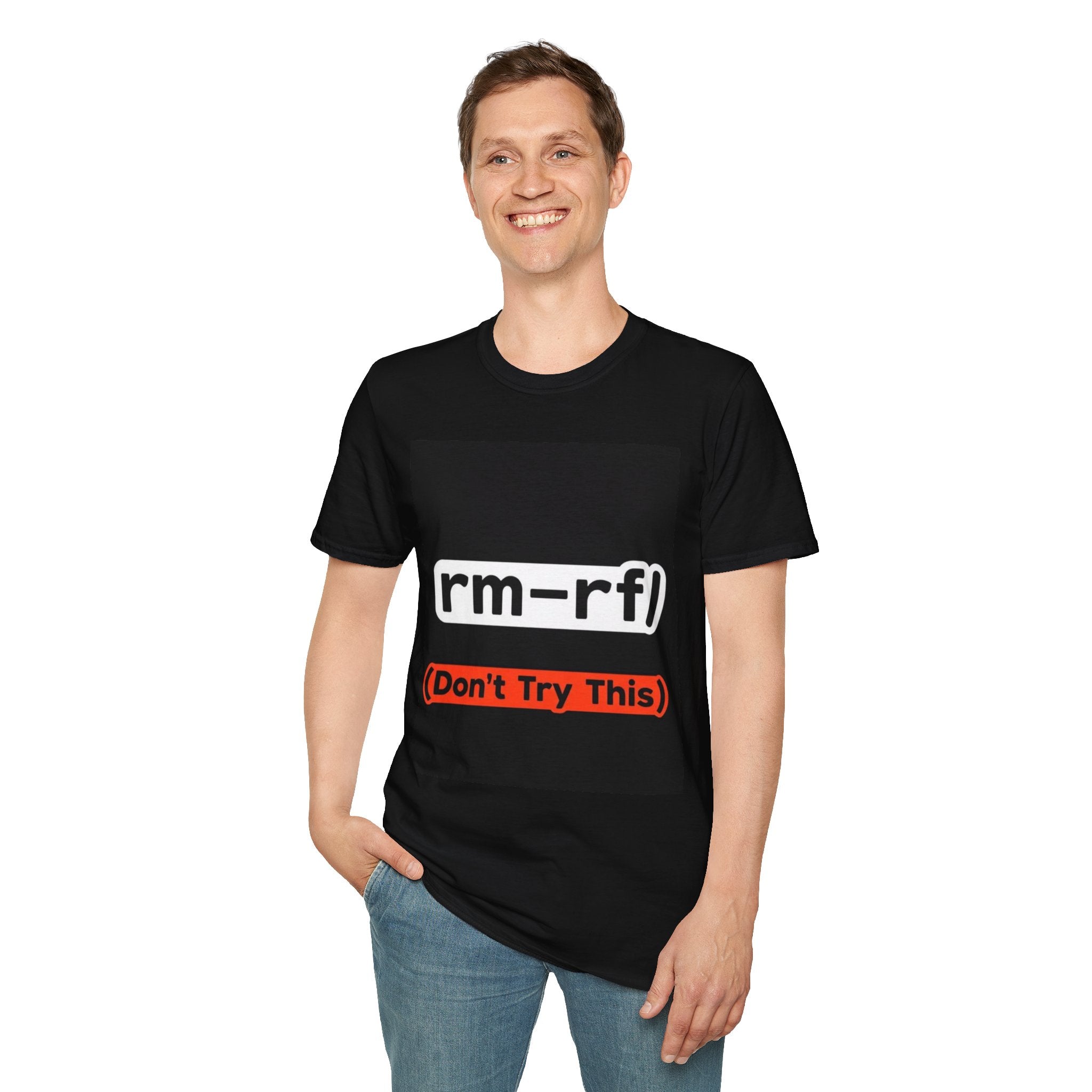 "rm -rf/ (Don't Try This)" Funny IT T-Shirt Hacker Tech Humor Command Tee