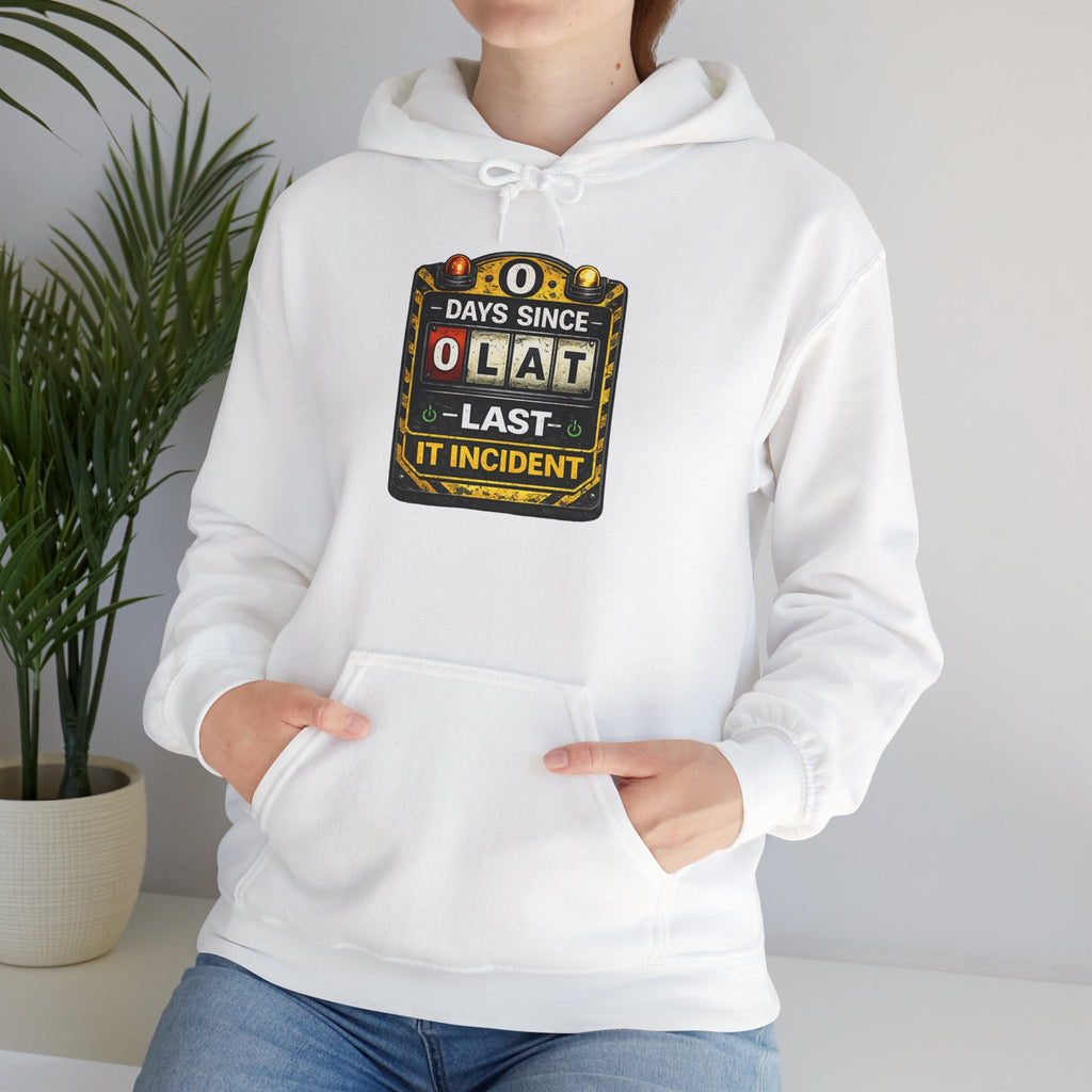 "0 Days Since Last IT Incident" Tech Humor Unisex Heavy Blend™ Hoodie
