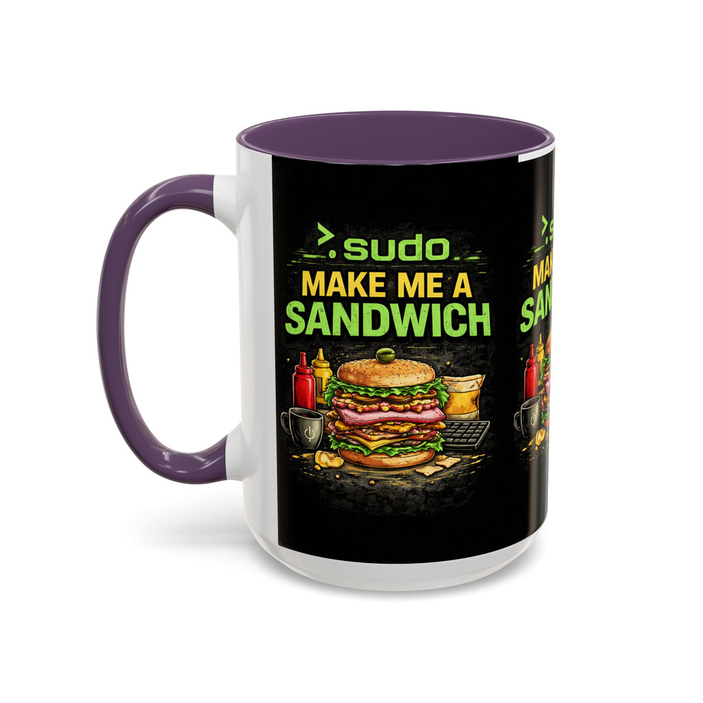">. Sudo Make Me a Sandwich" IT Humor Accent Coffee Mug (11, 15oz)