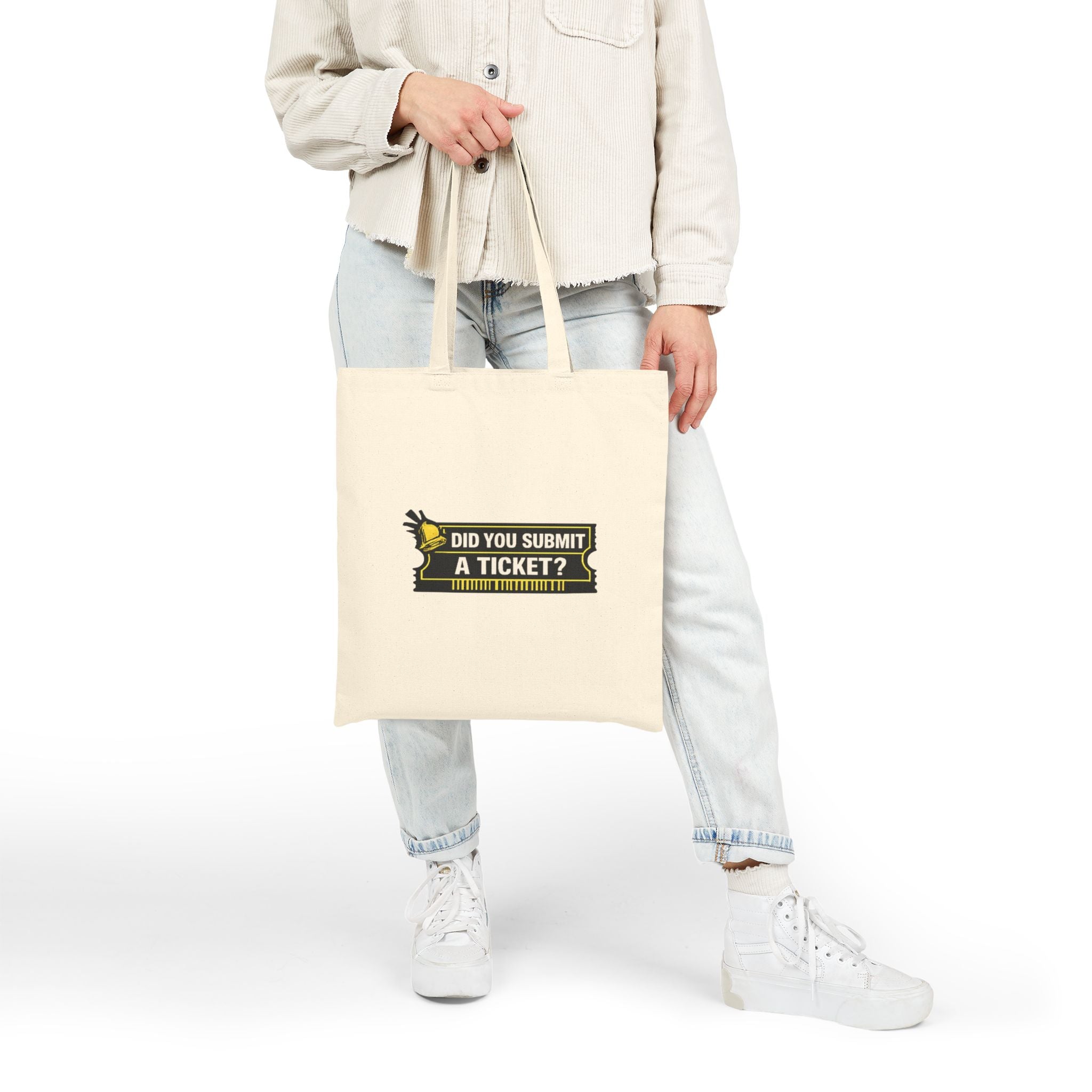 “Did You Submit a Ticket?” Funny IT Support Team Tech Humor Canvas Tote Bag