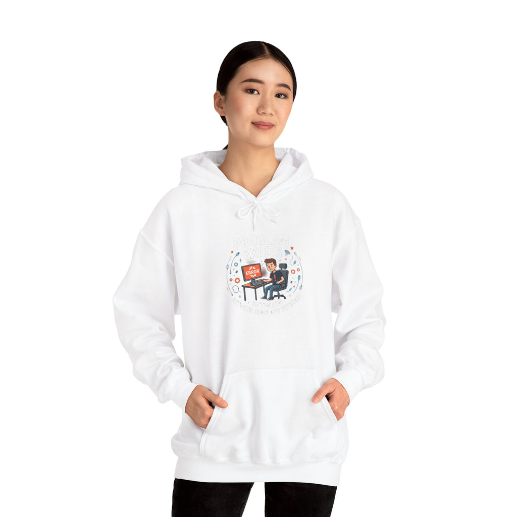 "Problem Exists Between the Chair & Keyboard" Tech Humor Graphic Hoodie