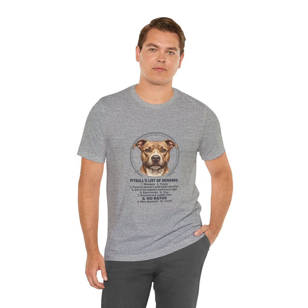 Pitbull Mom List of Demands T-Shirt | Dog Mom, Rescue Pride Tee