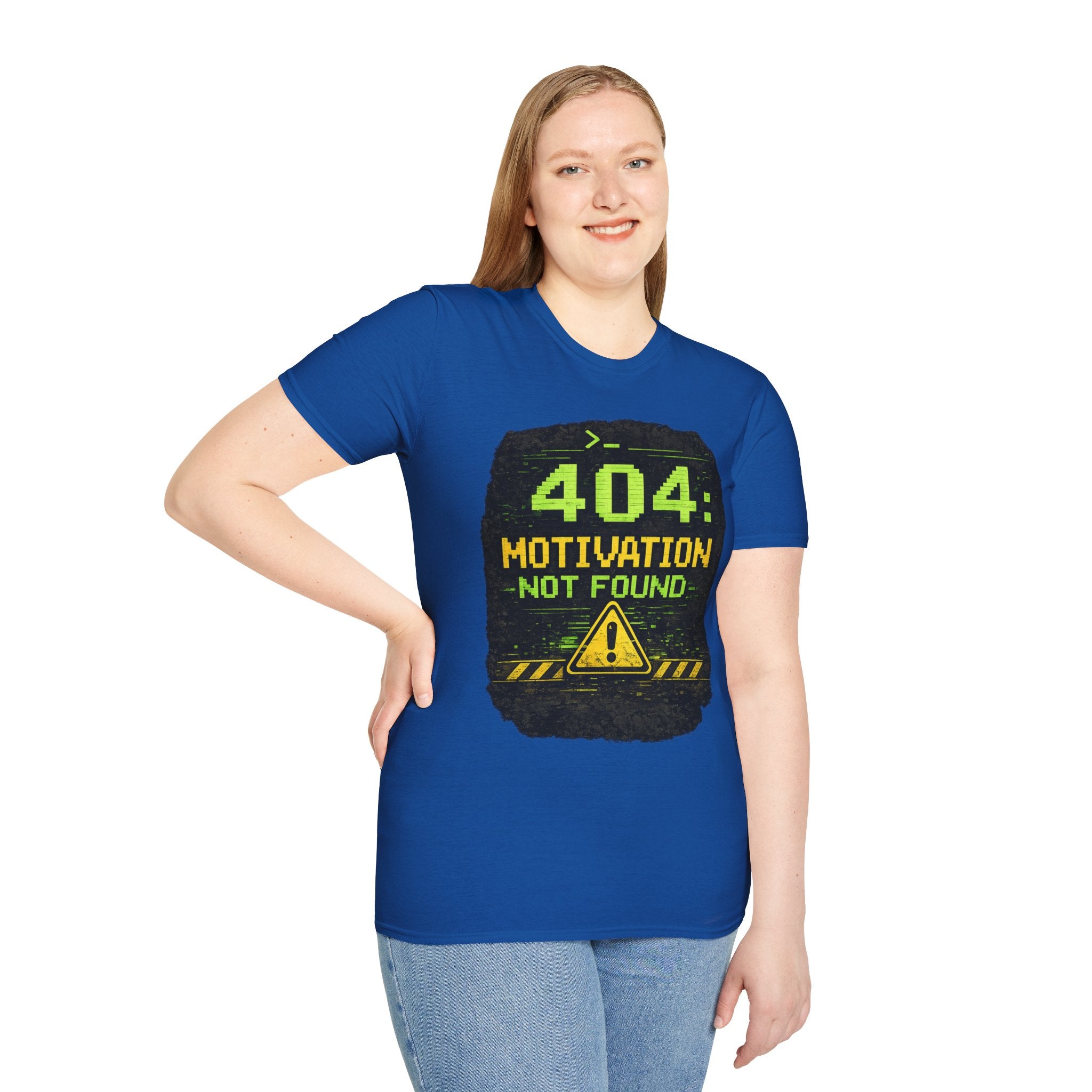"404: Motivation Not Found" Funny IT Graphic Tee- Tech Humor T-Shirt
