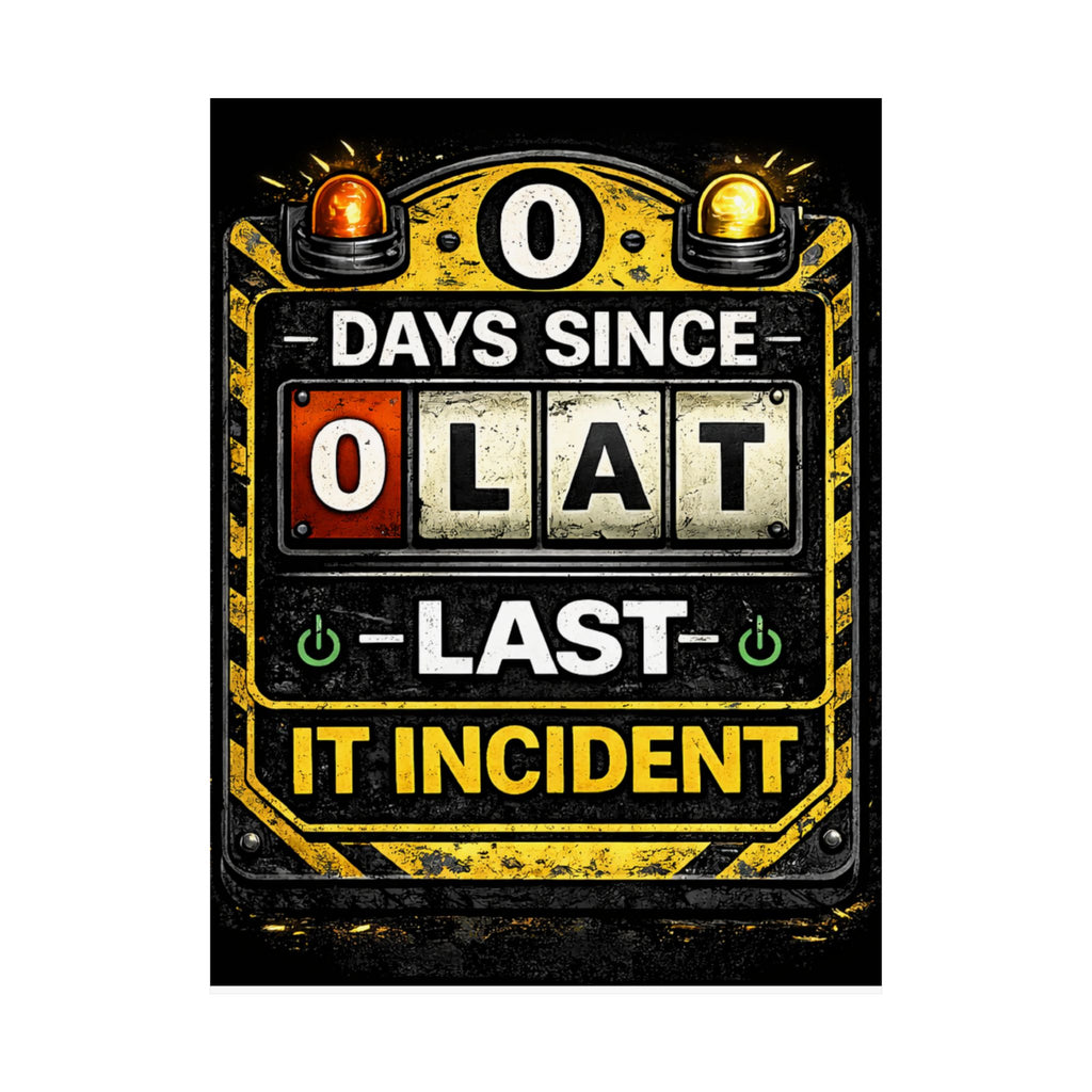 "0 Days Since Last IT Incident" Funny IT Tech Humor Matte Vertical Posters