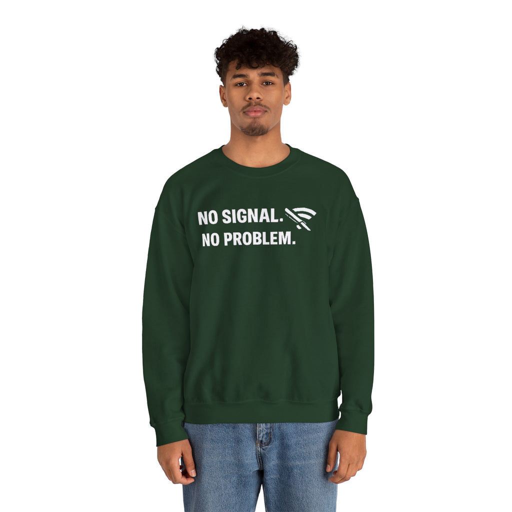 "No Signal, No Problem" Unisex Heavy Blend™ Tech Humor Crewneck Sweatshirt