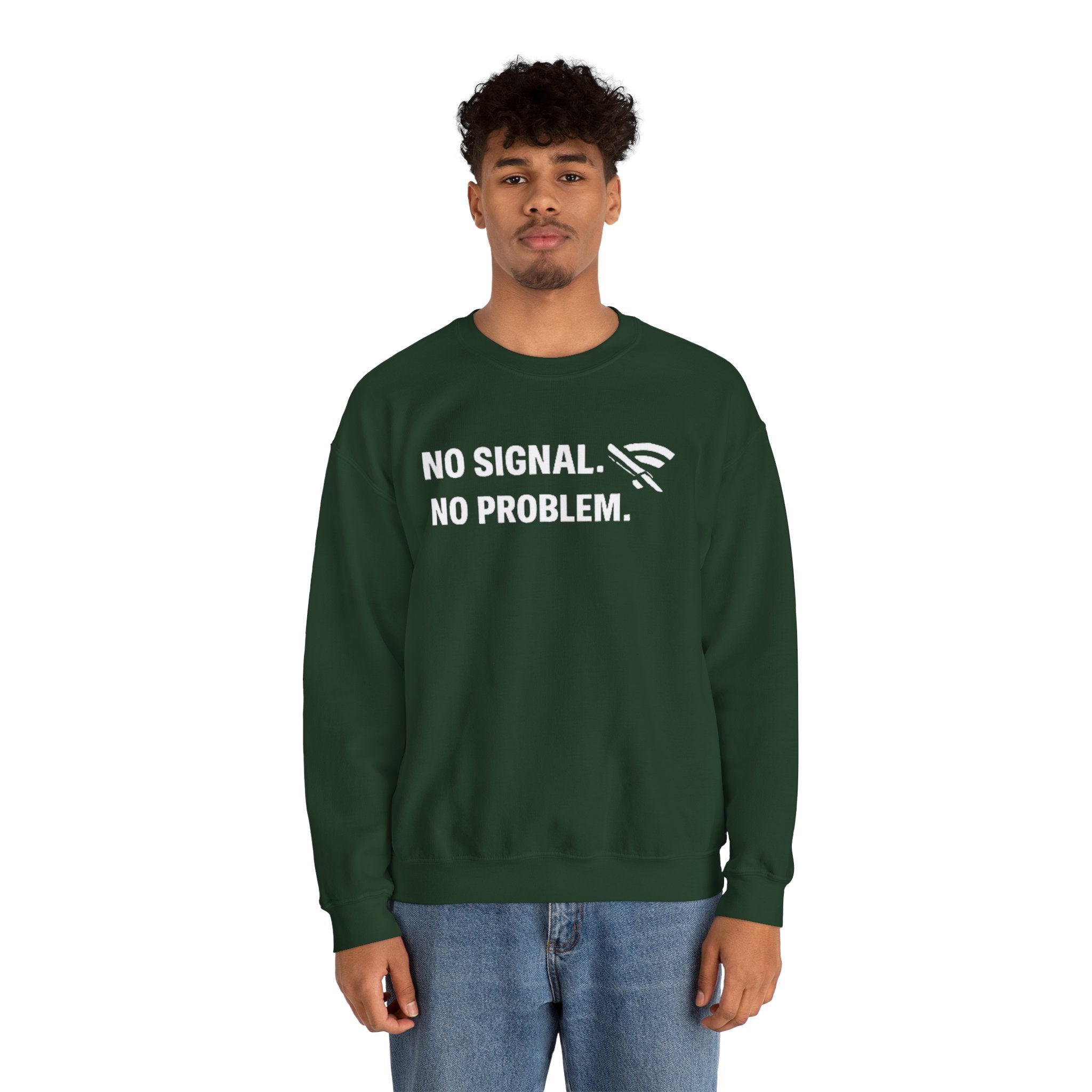 "No Signal, No Problem" Unisex Heavy Blend™ Tech Humor Crewneck Sweatshirt