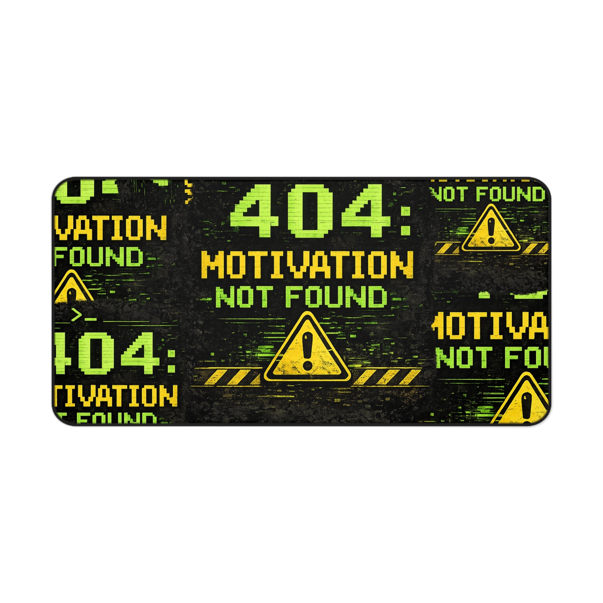 "404 Motivation Not Found" Funny IT Mouse Pad Gamer/Programmer Tech Humor Desk Mat