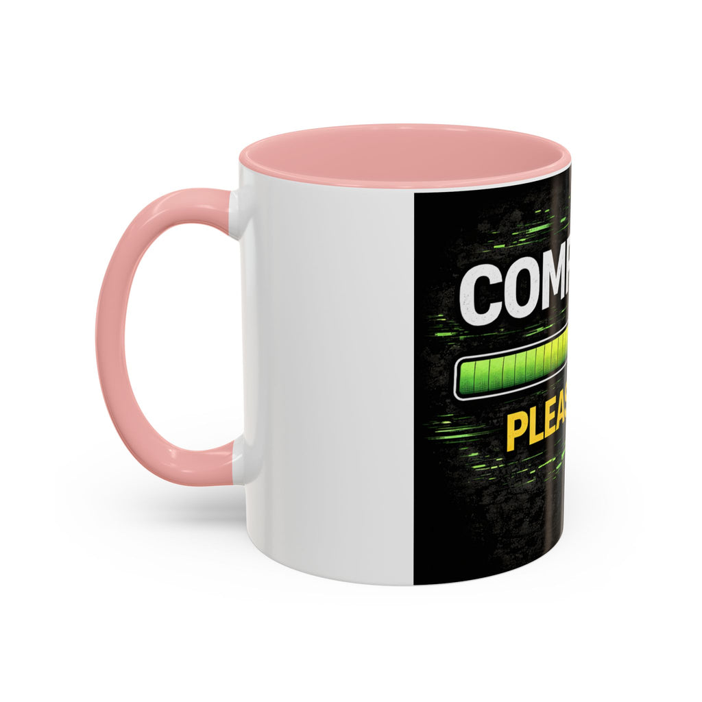 "Compiling, Please Wait" IT Humor Accent Coffee Mug (11, 15oz)