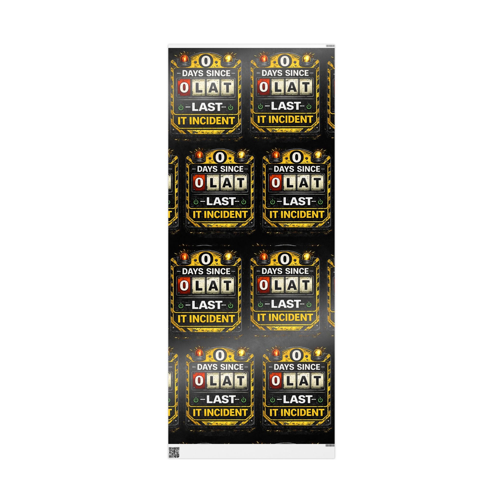 "0 Days Since Last IT Incident" Funny Wrapping Paper – IT Tech Humor Gift Wrap