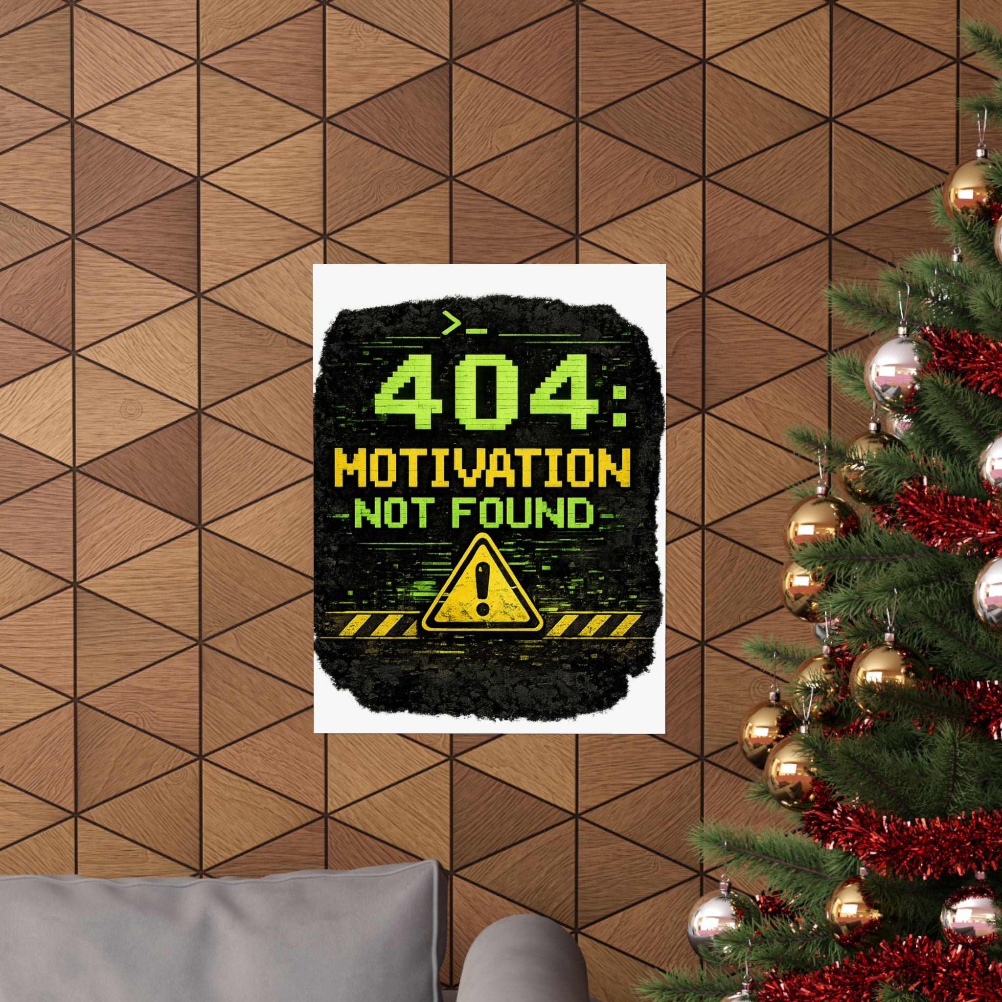 "Error 404 Motivation Not Found" Geek Tech Humor Funny IT Matte Vertical Posters