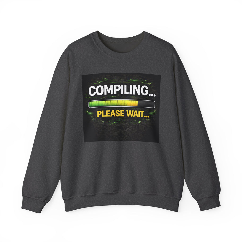 "Compiling... Please Wait" Tech Humor Crewneck Sweatshirt