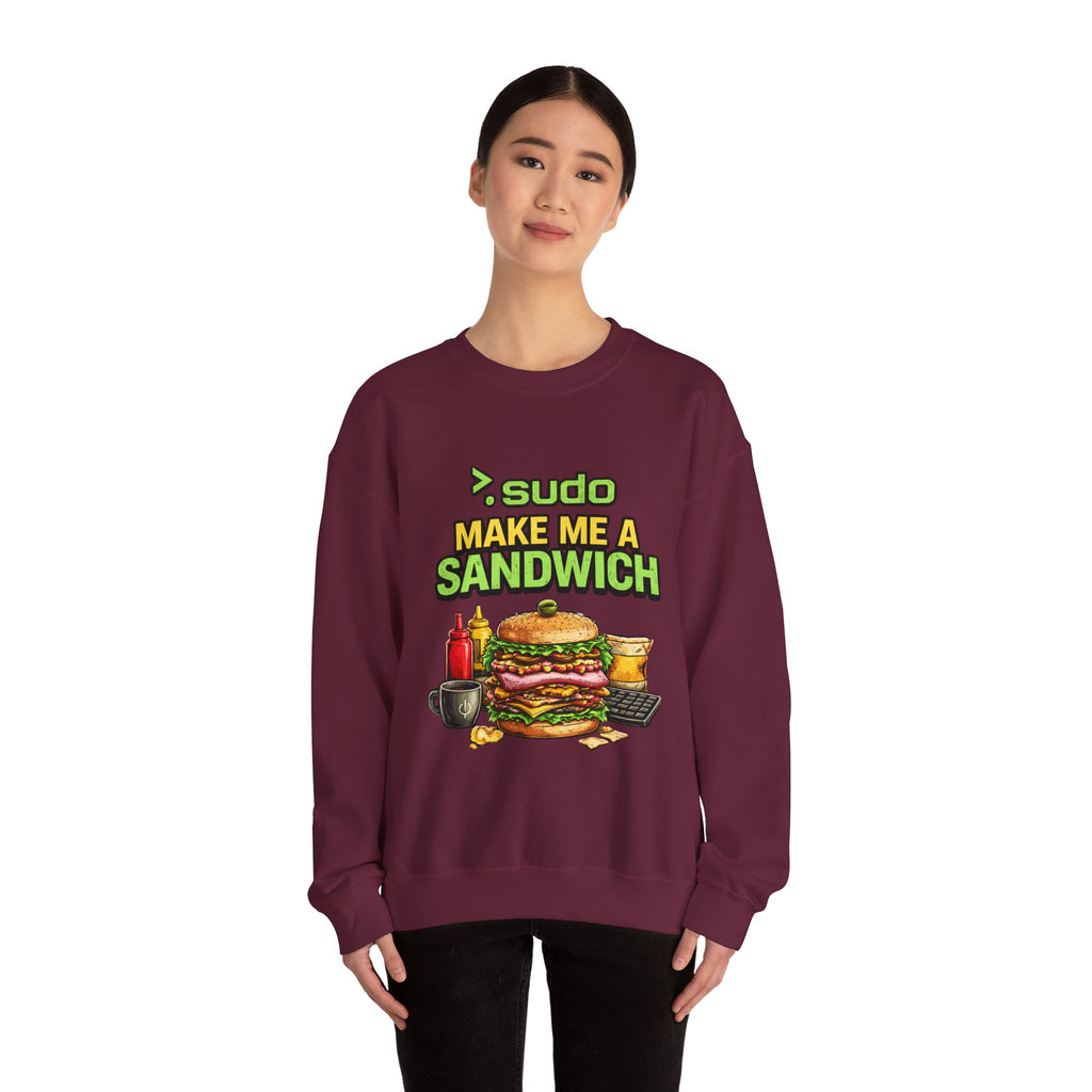 Sweatshirt — ">sudo Make Me a Sandwich" Funny Linux Programmer Crewneck