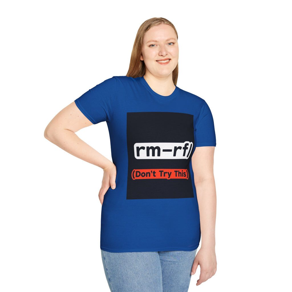 "rm -rf/ (Don't Try This)" Funny IT T-Shirt Hacker Tech Humor Command Tee