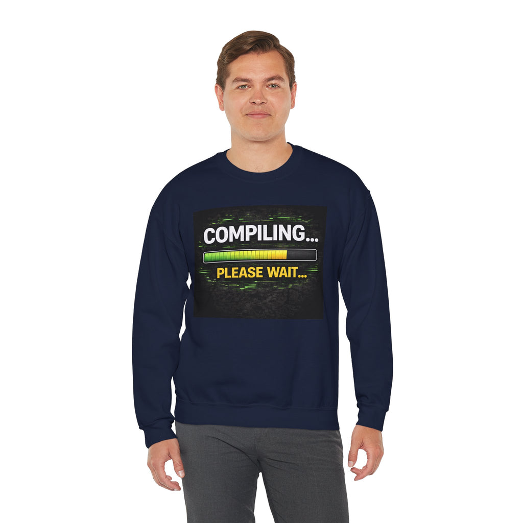 "Compiling... Please Wait" Tech Humor Crewneck Sweatshirt