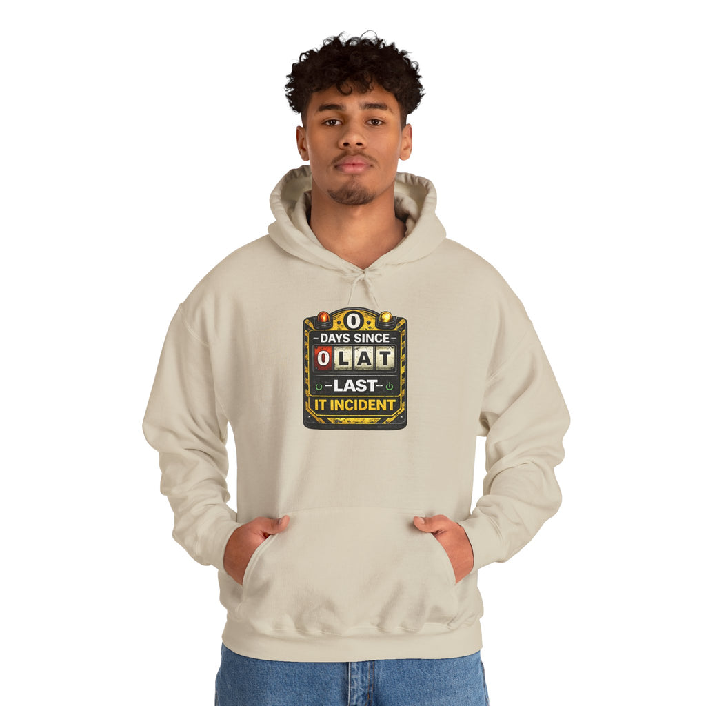 "0 Days Since Last IT Incident" Tech Humor Unisex Heavy Blend™ Hoodie