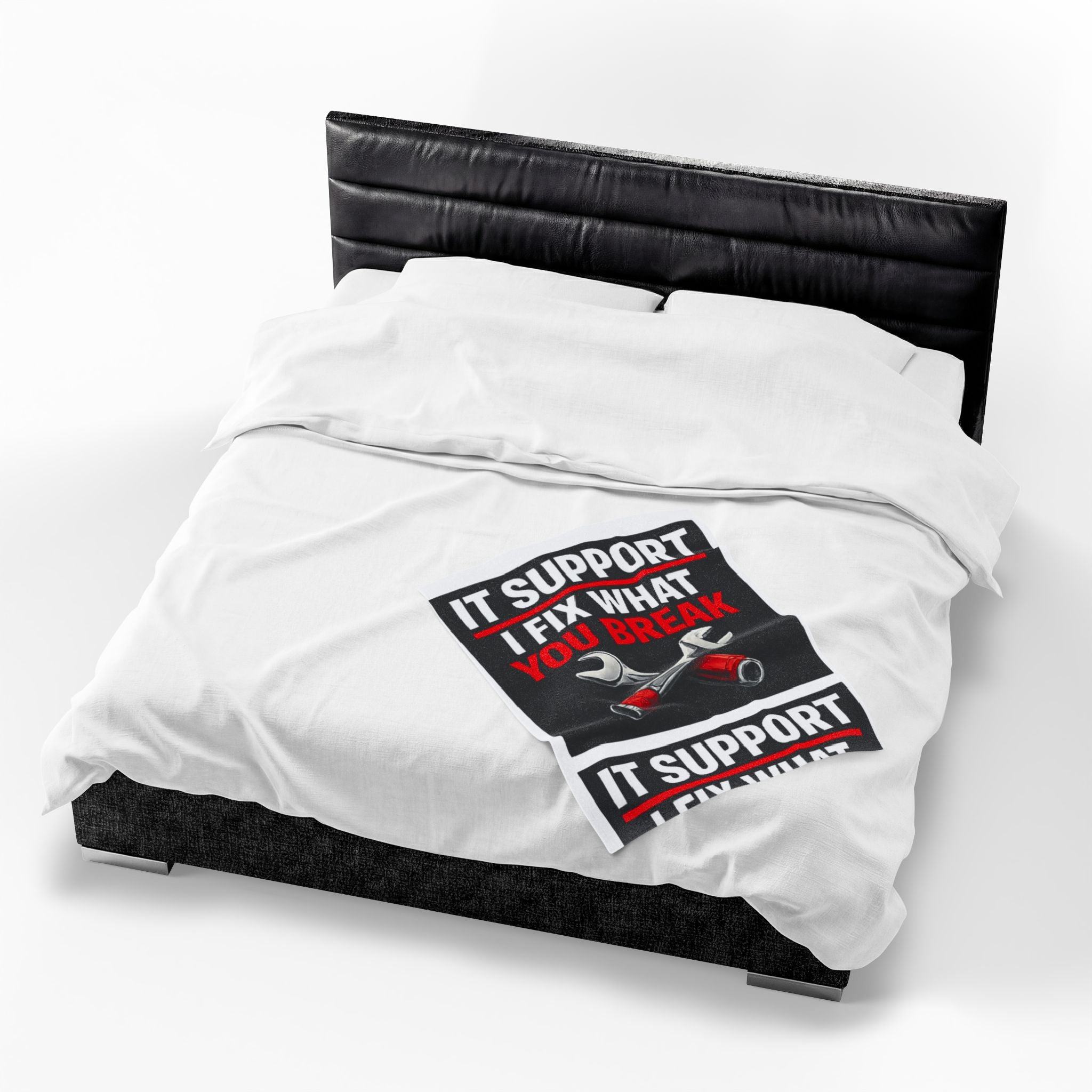 "IT Support: I Fix What You Break" Tech Humor Funny IT Velveteen Plush Blanket