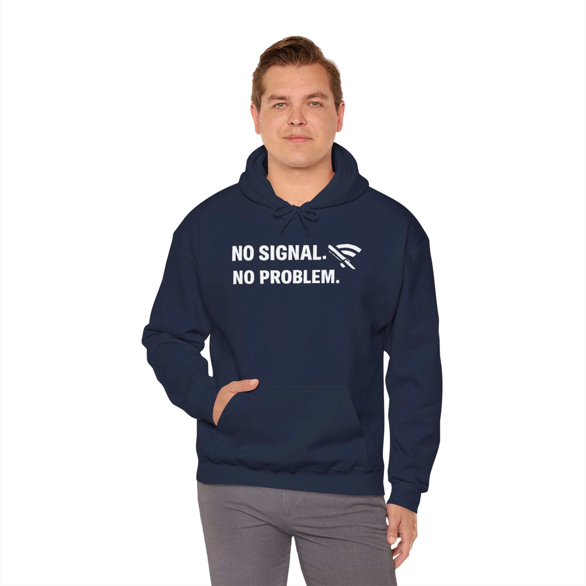 "No Signal, No Problem" IT Humor Unisex Heavy Blend™ Hoodie