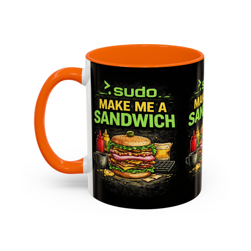 ">. Sudo Make Me a Sandwich" IT Humor Accent Coffee Mug (11, 15oz)