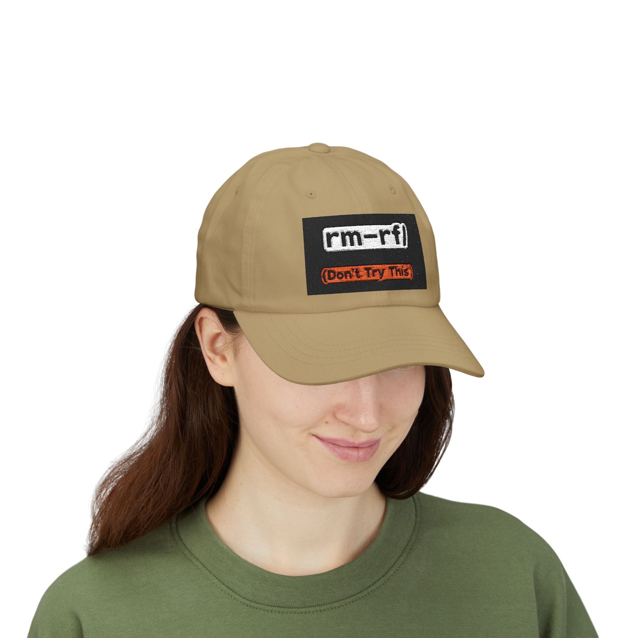 Classic Dad Cap – 'rm -rf (Don't Try This)' Embroidered Dad Hat